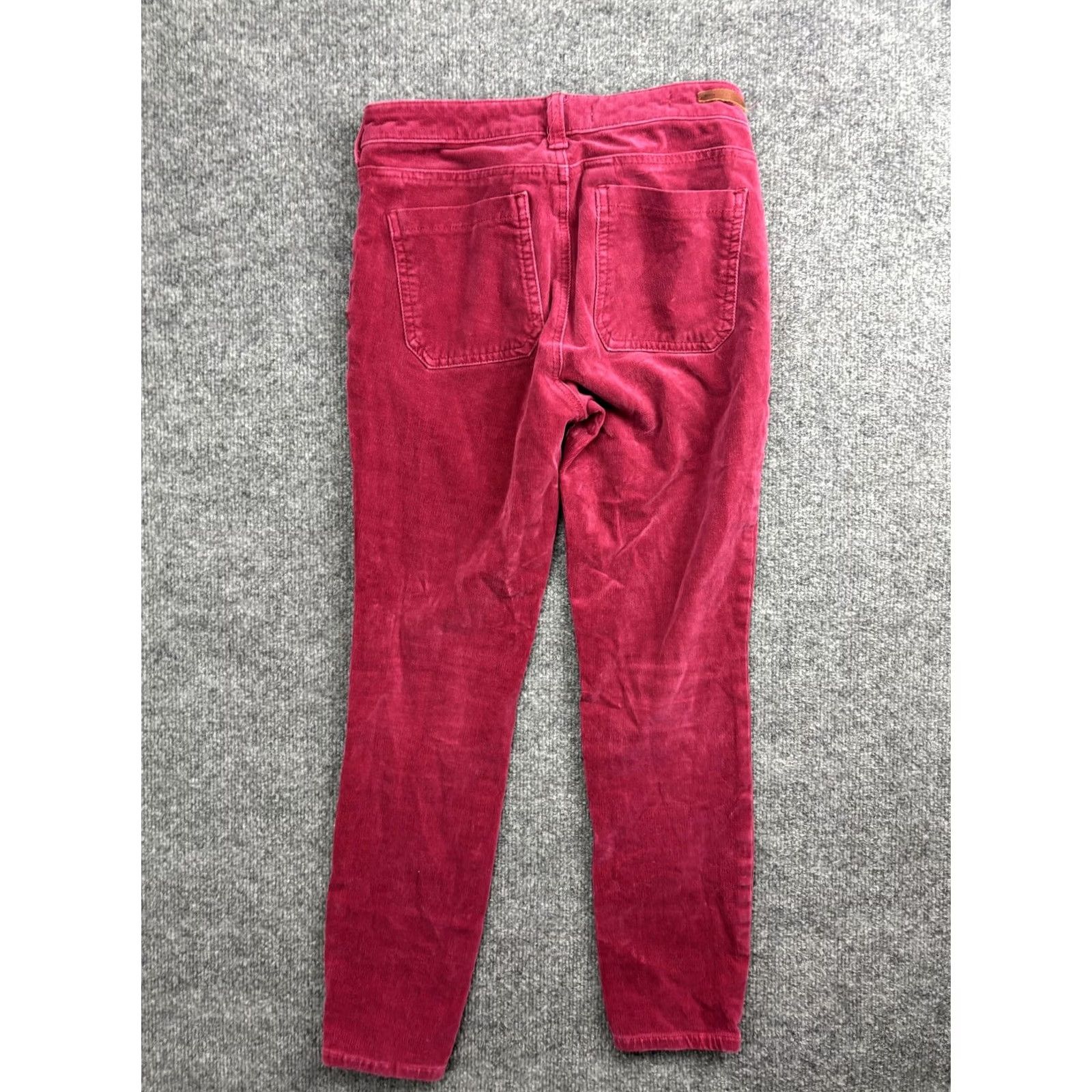 Vintage Pilcro And The Letterpress Womens 27 Red Corduroy High Rise Skinny Ankle Pants Size 27" / US 4 / IT 40 - 7 Thumbnail