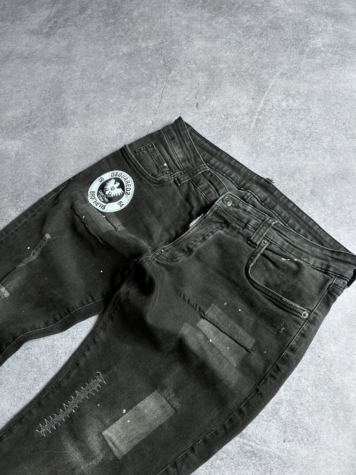 Dsquared2 Dsquared2 Twins Brother black distressed denim pants Size US 31 - 3 Thumbnail