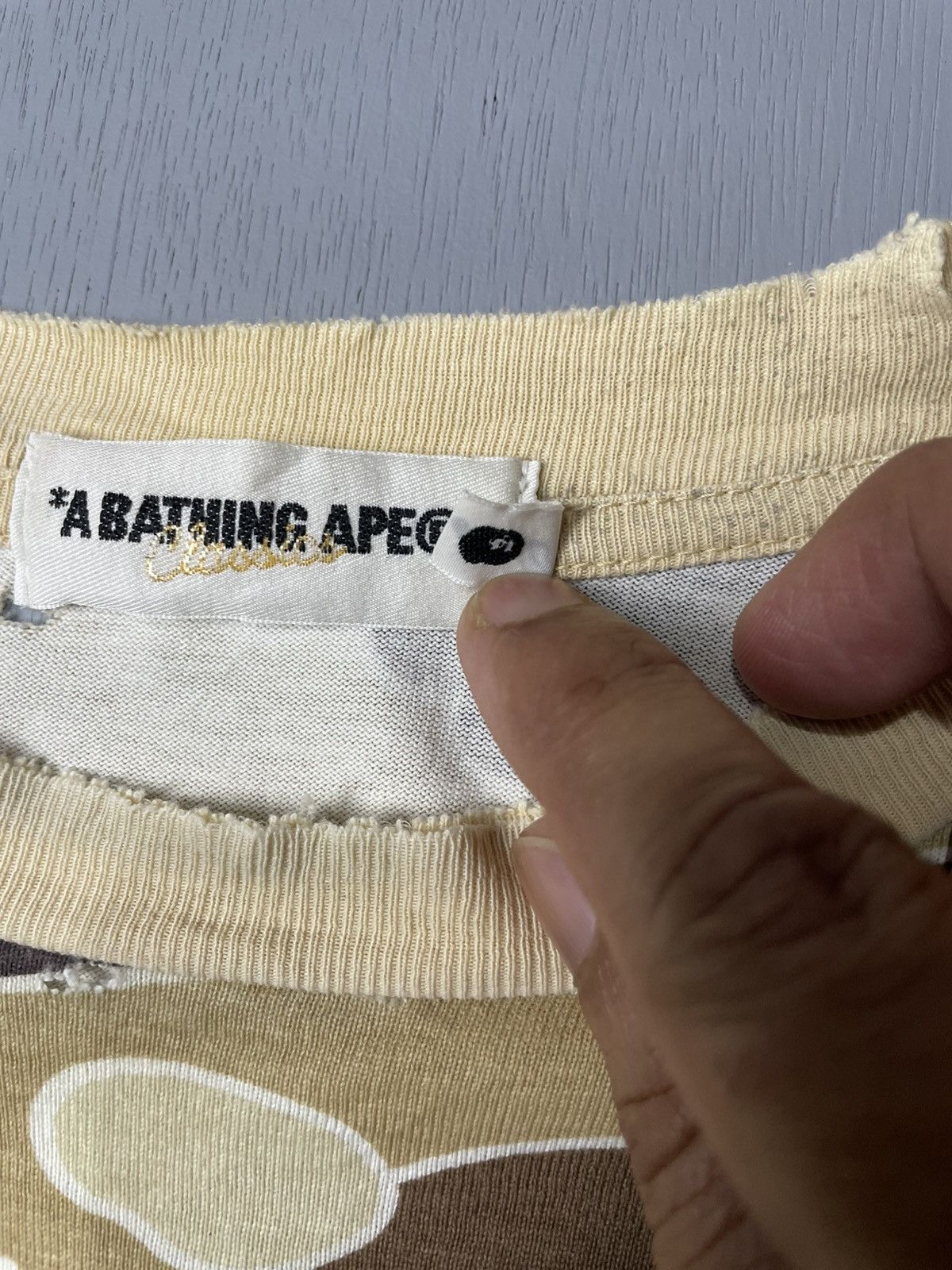 Bape A Bathing Ape (Bape) Psyche Camo distressed tshirt Size US M / EU 48-50 / 2 - 10 Thumbnail