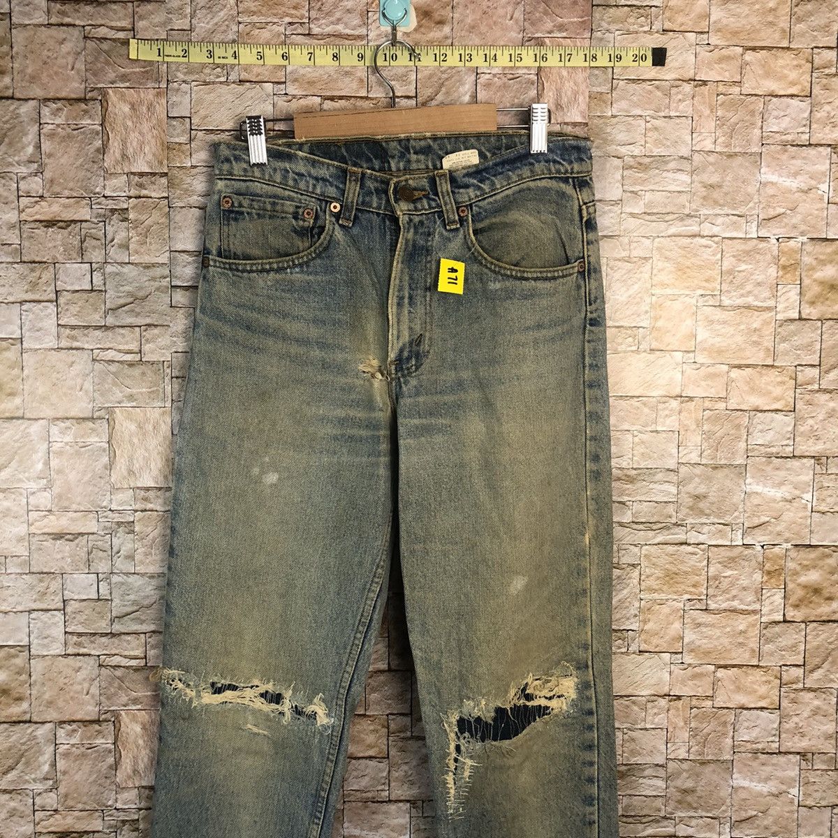 Levi's 512 Levis faded Blue ripped Distressed Denim Pants #A71 Size US 31 - 2 Thumbnail