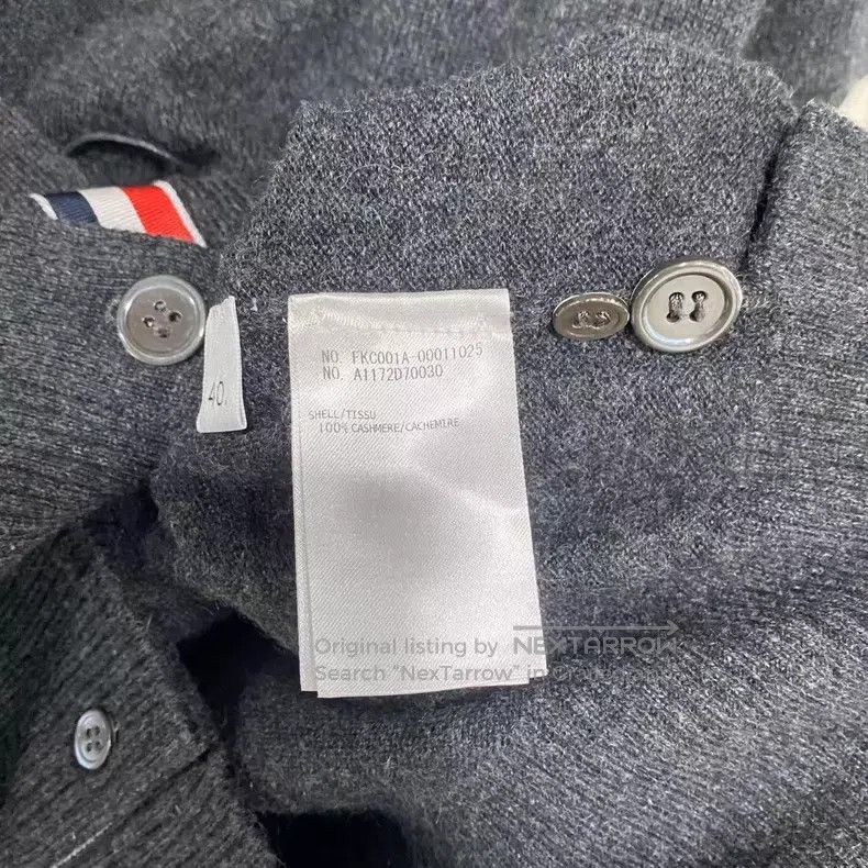 Thom Browne Thom Browne Dark Gray Cashmere Cardigan Size US XXS / EU 40 - 4 Thumbnail