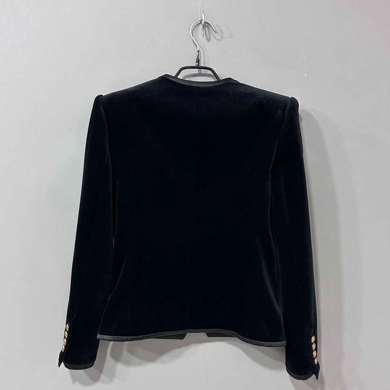 Saint Laurent Paris Saint Laurent Paris Single-breasted suede shoulder-padded b Size XXS / US 00 / IT 34 - 3 Thumbnail