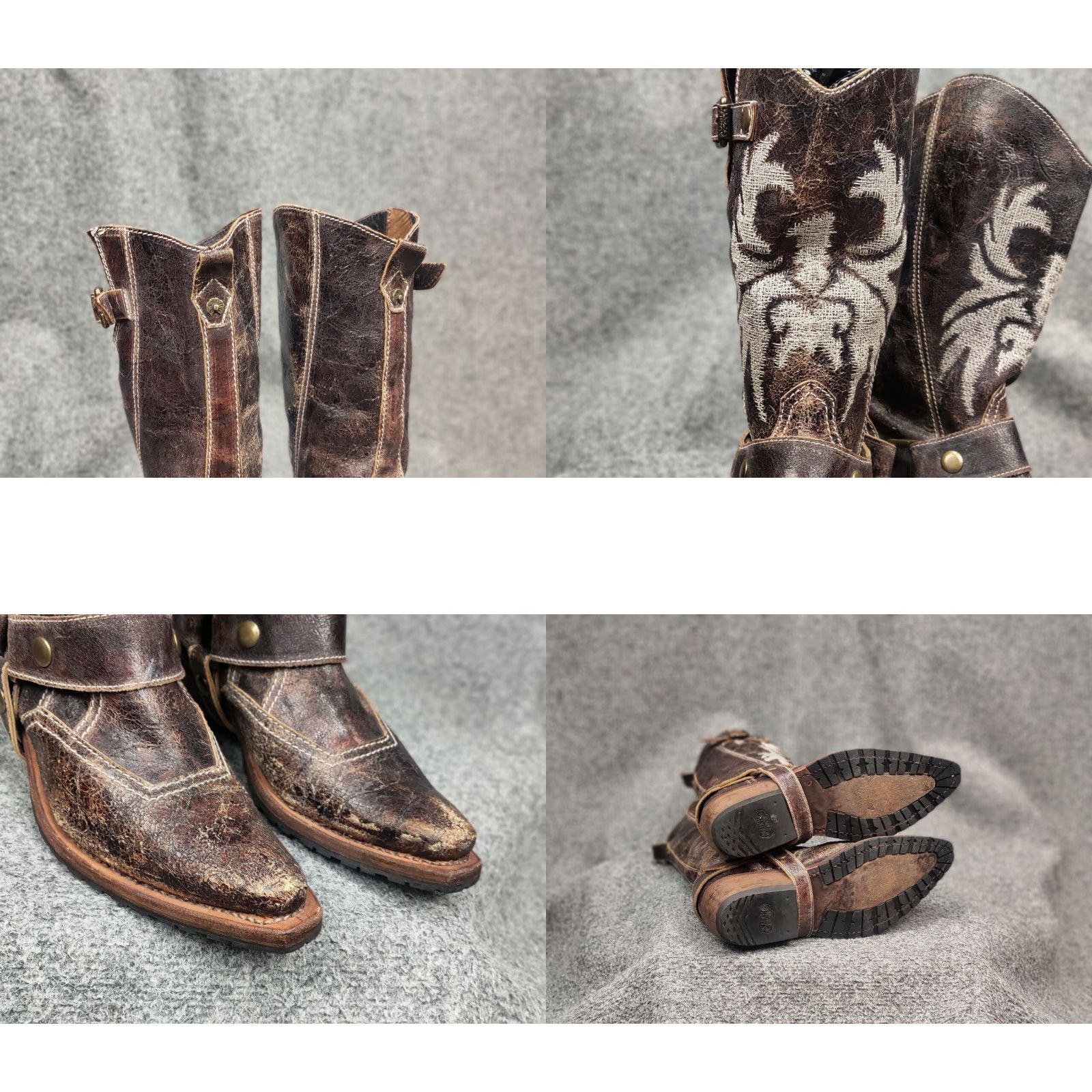 Vintage VINTAGE Sancho Boots Barbados Leather Embroidered Logo Buckle Boot Women 6 Brown 90s Size US 6 / IT 36 - 9 Thumbnail