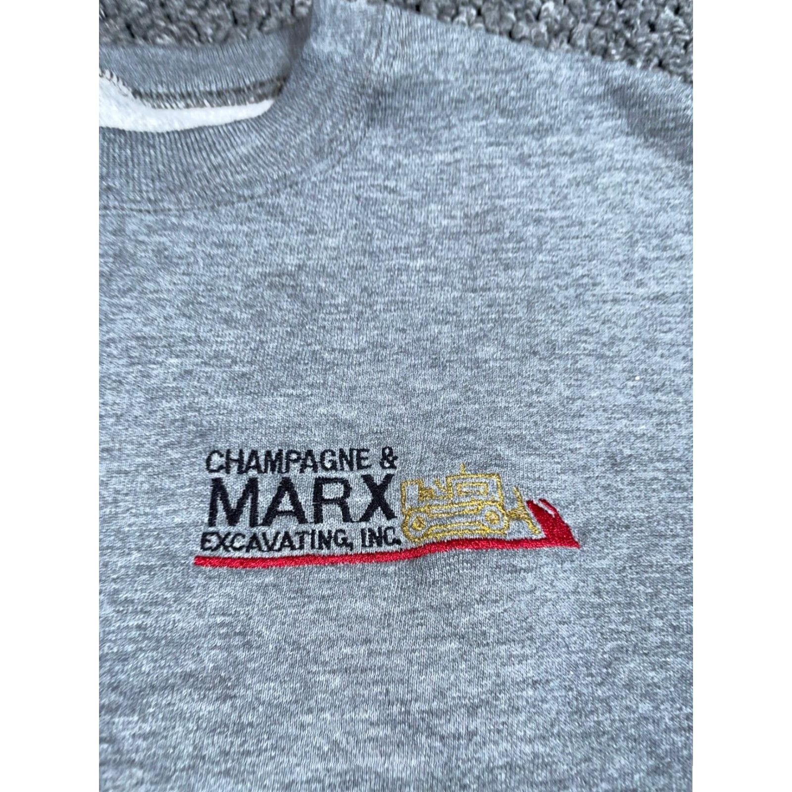 Vintage Vintage Champagne & Marx Excavating Logo Sweatshirt Adult Large Gray 90s Retro Cotton Fleece Size US L / EU 52-54 / 3 - 4 Thumbnail