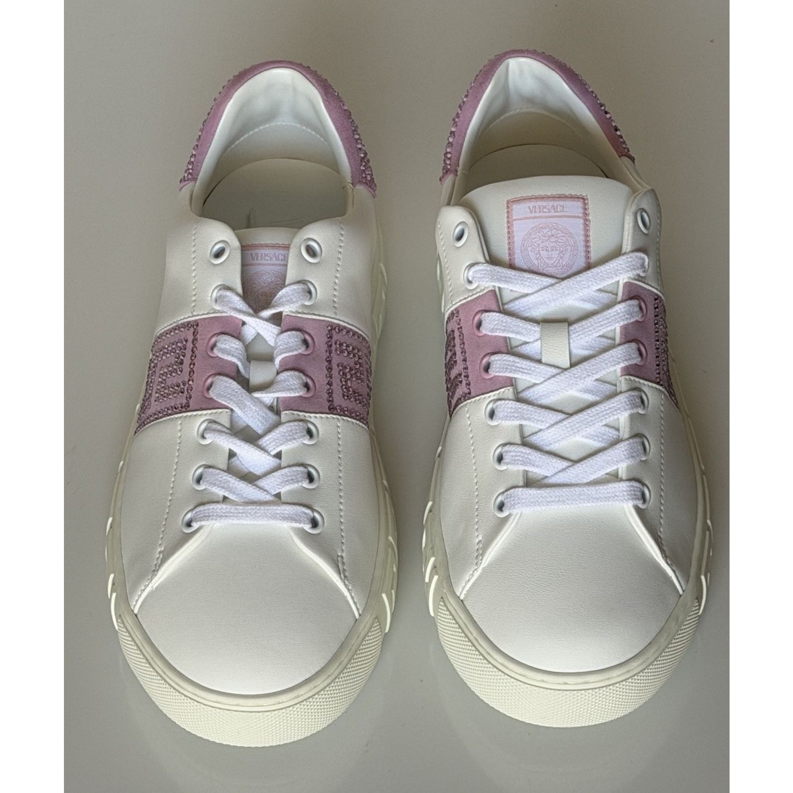 Versace Versace Crystal Greek Leather Sneakers 10.5 US 1013568 Size US 10.5 / IT 40.5 - 11 Thumbnail