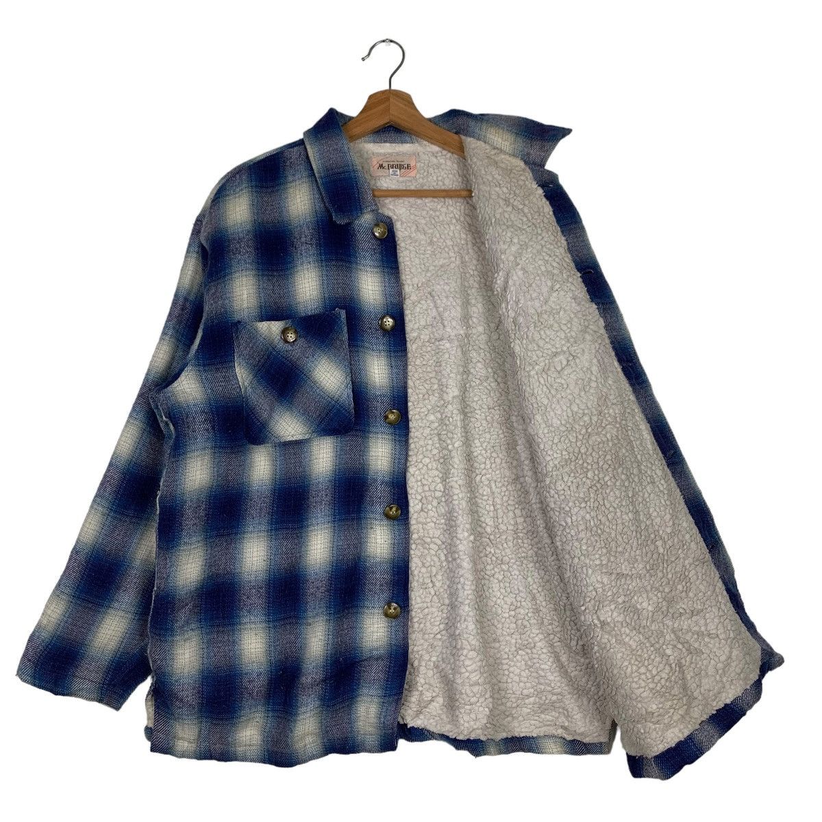 Flannel Mc. BRIDGE Shadow Plaid Sherpa Flannel #0219-C10 Size US M / EU 48-50 / 2 - 8 Thumbnail