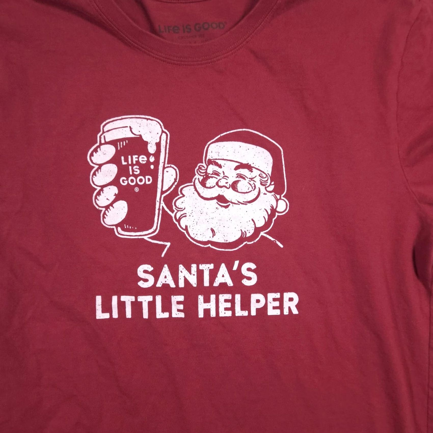 Life is Good Life is Good Shirt Mens Medium Red Santas Little Helper Beer Christmas Tee Shirt Size US M / EU 48-50 / 2 - 3 Thumbnail