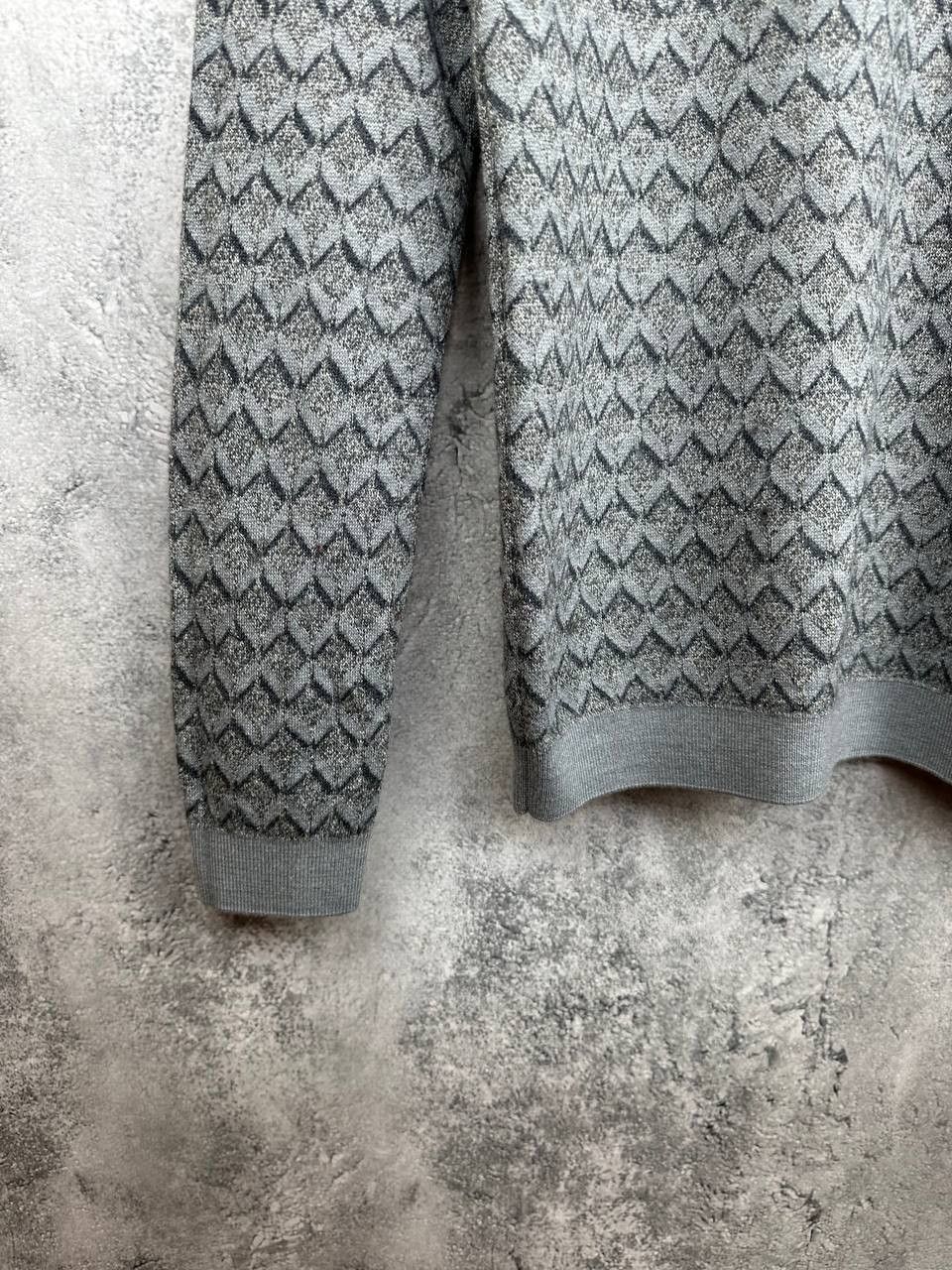 Ted Baker Ted Baker London Geometric Knit Wool Blend Crewneck Sweater Size US M / EU 48-50 / 2 - 6 Thumbnail