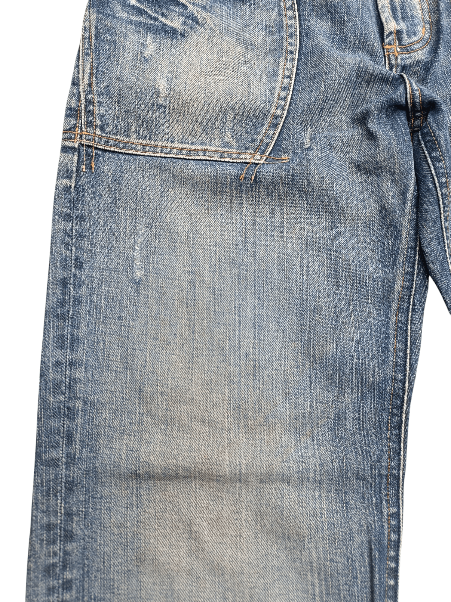 Japanese Brand × Vintage FYEE 💥 Back Number Distressed Whiskers Faded Denim Size US 34 / EU 50 - 6 Thumbnail