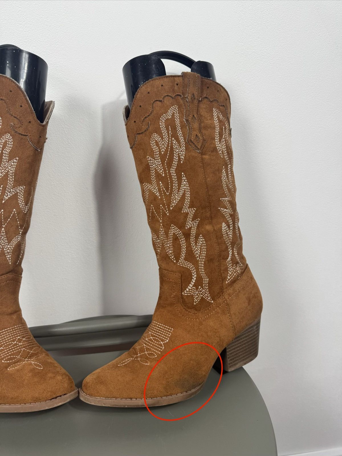 Other Women Western Cowboy Boots Brown Suede Mid Calf Heel EU 37 Size US 6 / IT 36 - 3 Thumbnail