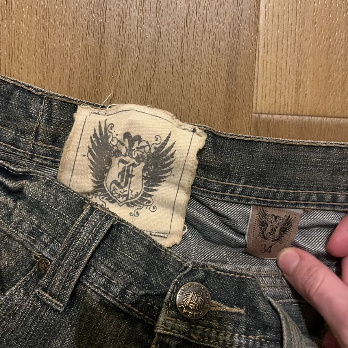 Japanese Brand Distressed Mudwash jeans Size US 34 / EU 50 - 3 Thumbnail