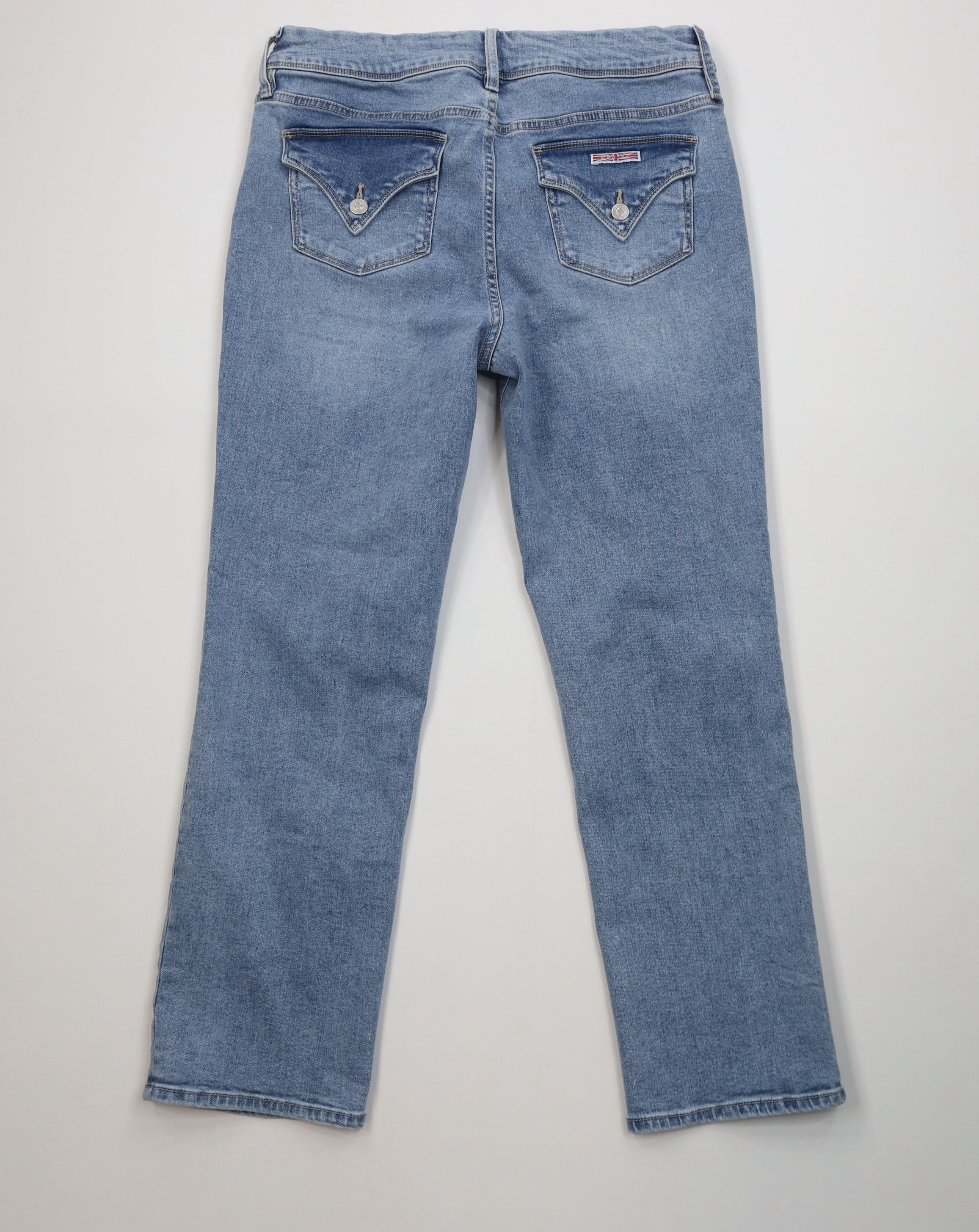 Vintage Hudson Jeans Faded Stretch Straight Leg Denim Jeans Icy Blue Size 34" / US 12 / IT 48 - 9 Thumbnail
