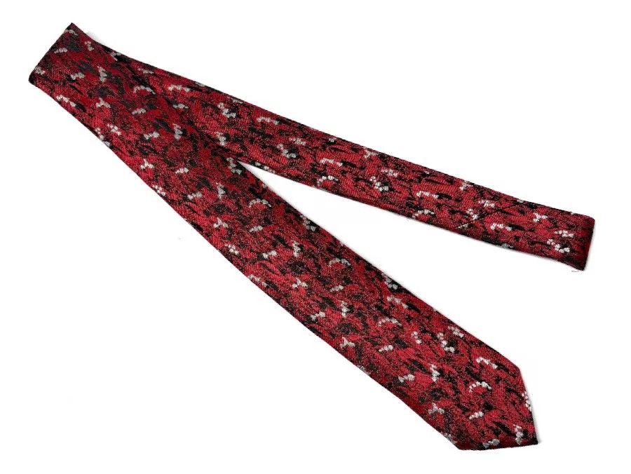 Dior Dior Homme 17SS Black & Red Painted Lily Tie Size ONE SIZE - 1 Thumbnail