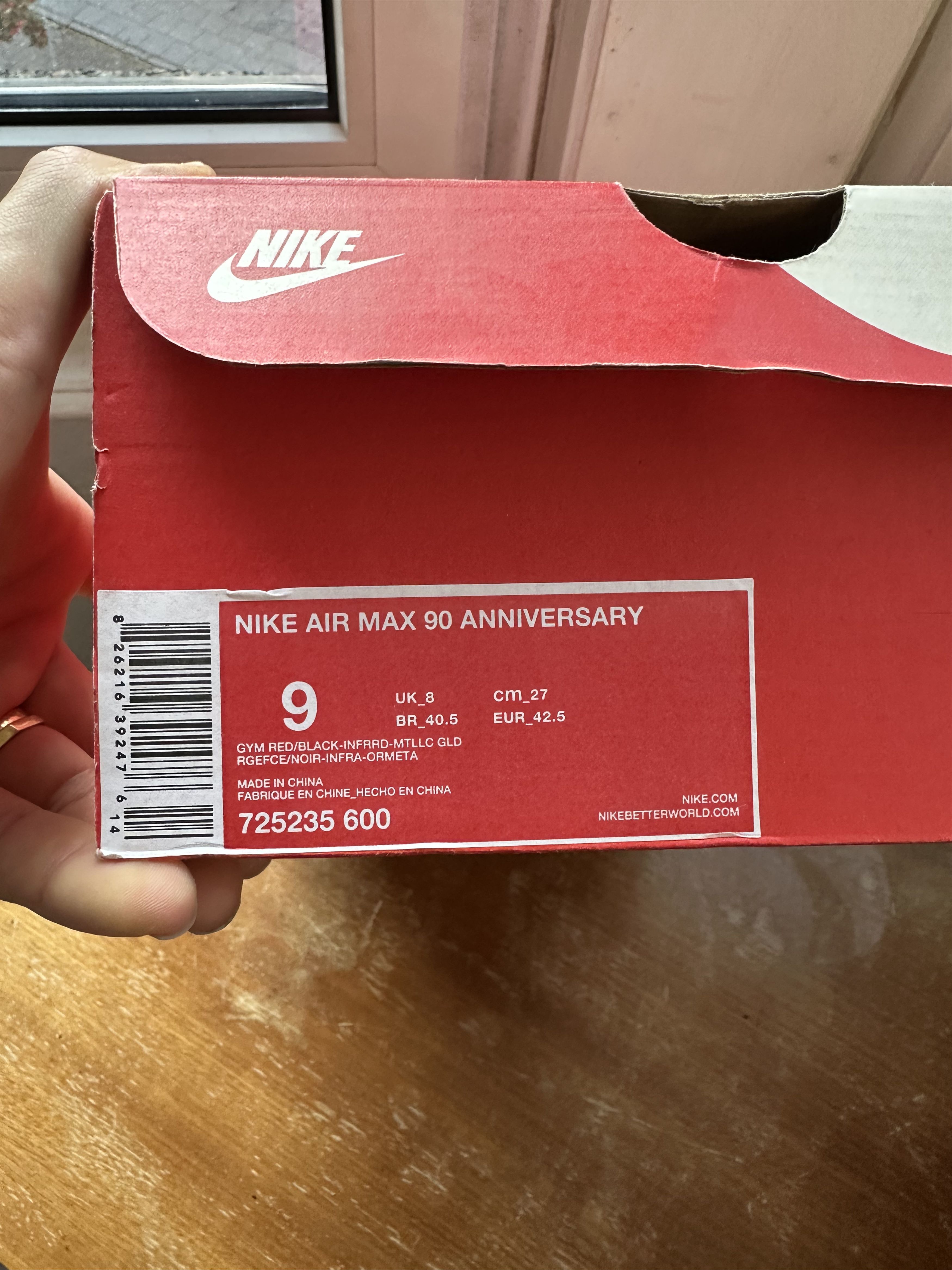 Nike Airmax 90 "Red Velvet" Size US 9 / EU 42 - 3 Thumbnail