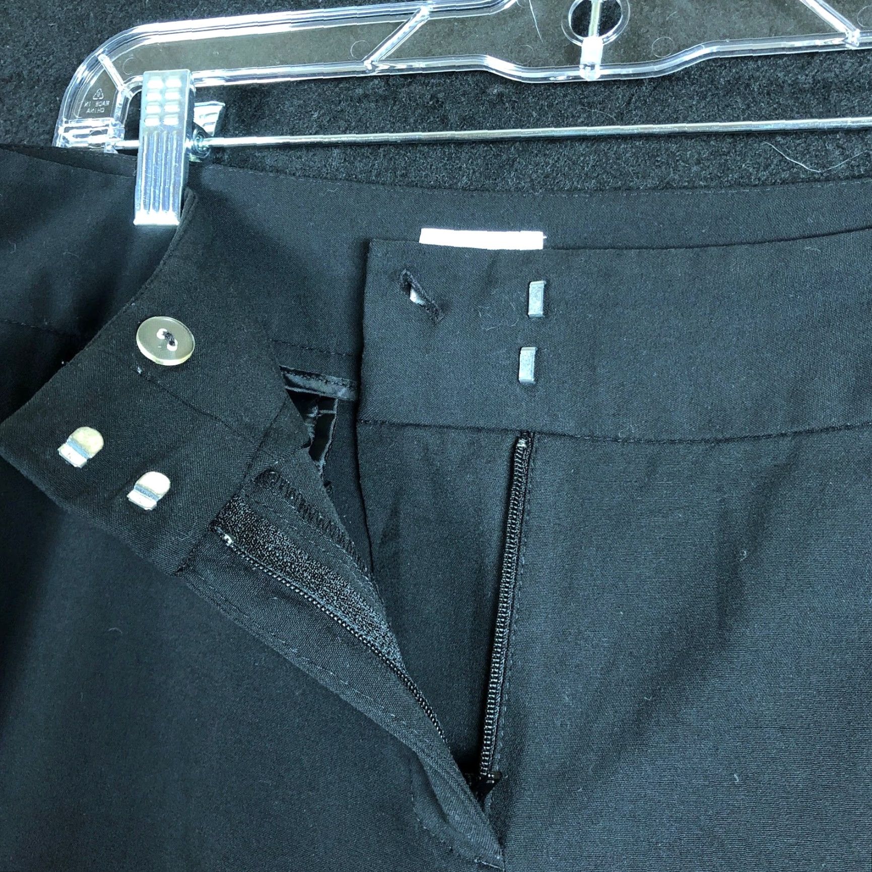 Vintage Chicos Womens Pants Black High Rise Loose Straight Leg Stretch 1.5 R Size 24" / US 00 / IT 34 - 4 Thumbnail