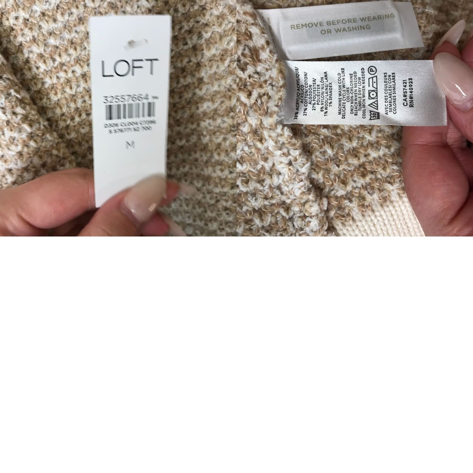 Loft LOFT - WOMEN'S MEDIUM - TAN LONG SLEEVE OPEN FRONT CARDIGAN Size M / US 6-8 / IT 42-44 - 8 Thumbnail