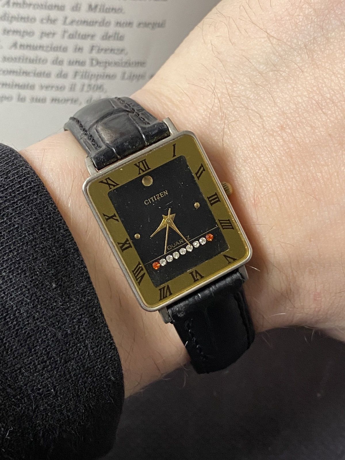 Citizen Vintage Citizen Tank Watch Black Dial Gold Tone Japan Size ONE SIZE - 11 Thumbnail