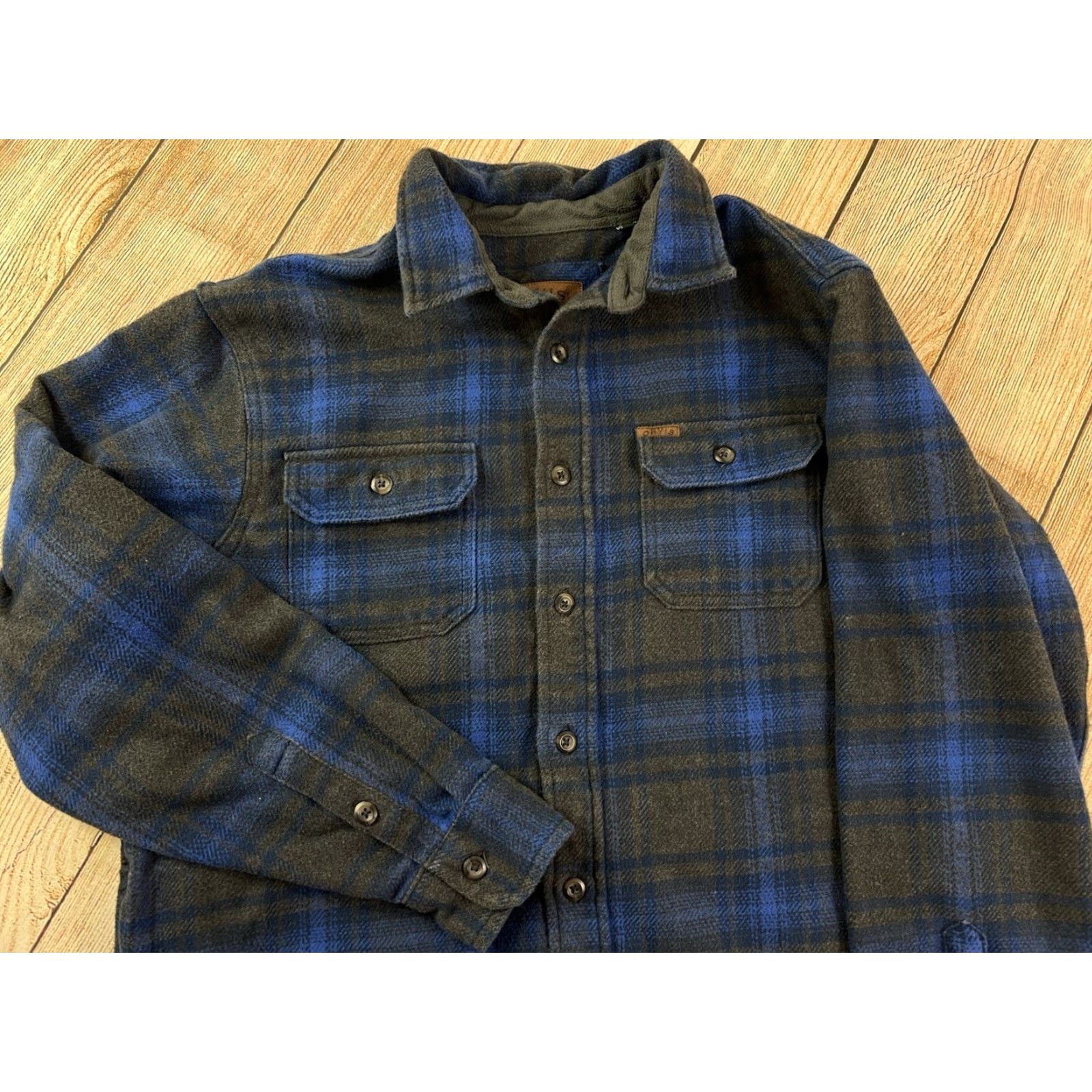 Orvis Orvis Shirt Plaid Long Sleeve Button-Up Men's Blue Medium | Cotton Polyester Flannel, Button-Up, Casual, Regular Fit Size US M / EU 48-50 / 2 - 5 Thumbnail