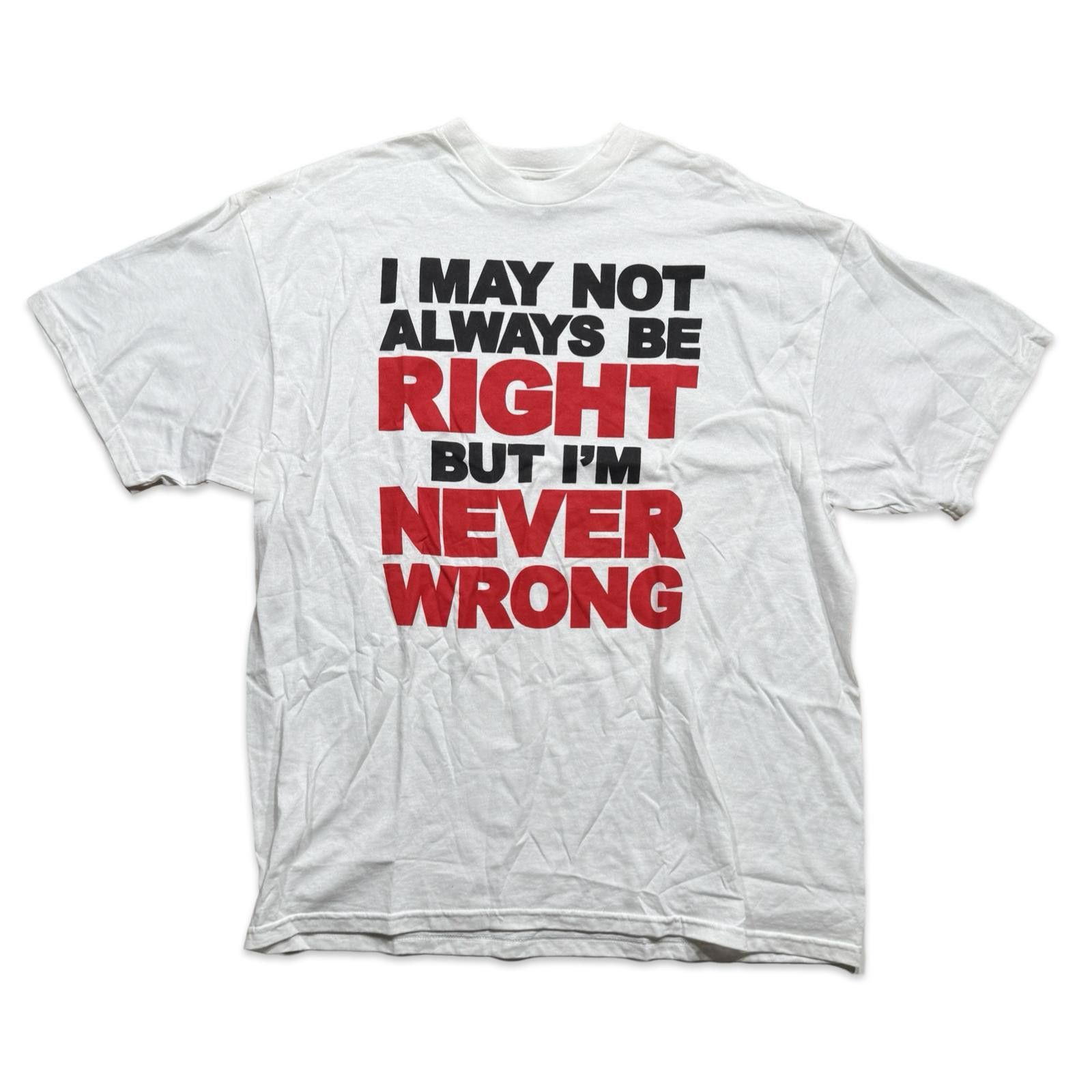 Designer Funny "Always Right Never Wrong" Big Letter Graphic T-Shirt Size US XXL / EU 58 / 5 - 1 Thumbnail