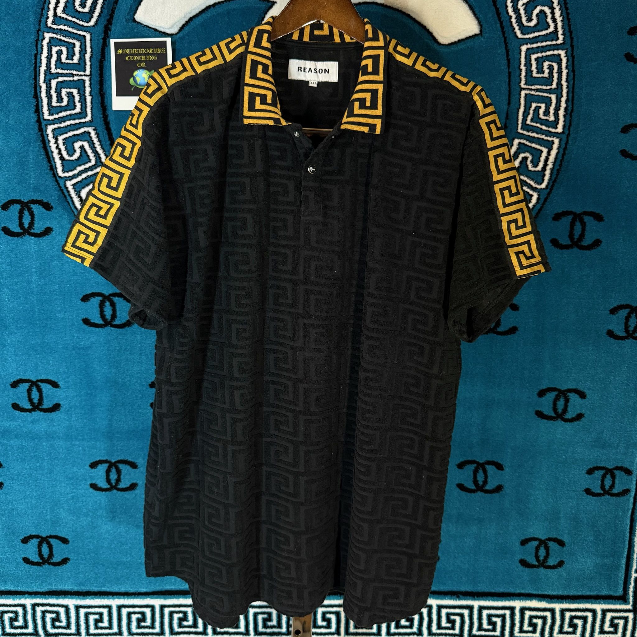 Reason PALAZZO VENETIAN LOGOS BAROQUE MOTIF S/S POLO Size US XXL / EU 58 / 5 - 1 Thumbnail