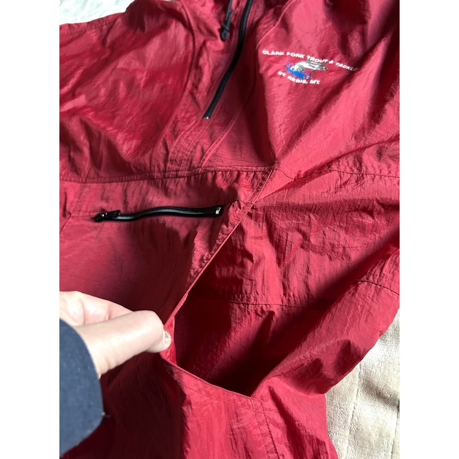 Rains VINTAGE Rain Jacket Mens L Lightweight Red 90s Fishing River Clark Fork Tackle Rain Coat Size US L / EU 52-54 / 3 - 4 Thumbnail