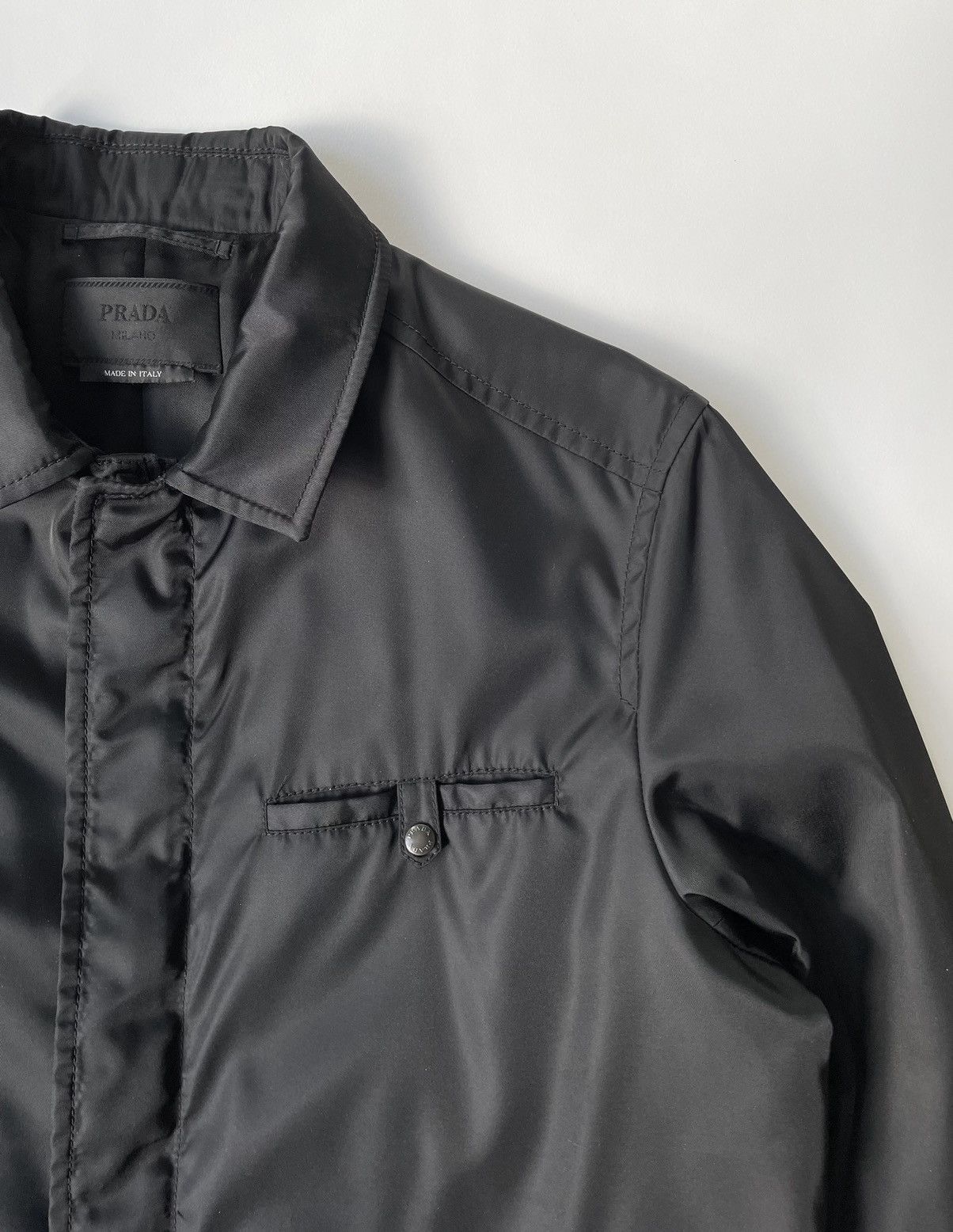 Prada A/W 09 Black Nylon Mac Jacket Size US L / EU 52-54 / 3 - 6 Thumbnail