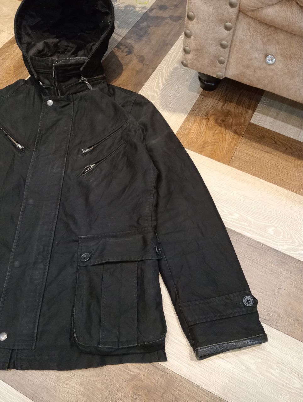 Japanese Brand RUPERT EDGE JAPAN BLACK HOODED JACKET Size US L / EU 52-54 / 3 - 4 Thumbnail
