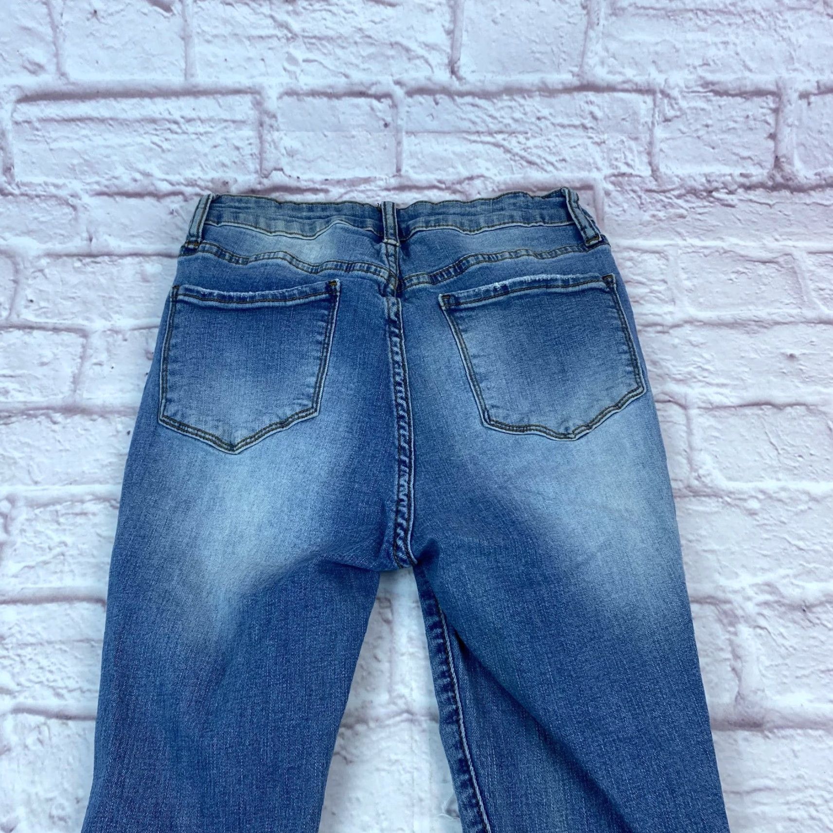 Vintage S.O.N.G Jeans Womens 7 28 Distressed Super High Rise Skinny Ankle Denim Pants Size 28" / US 6 / IT 42 - 3 Thumbnail
