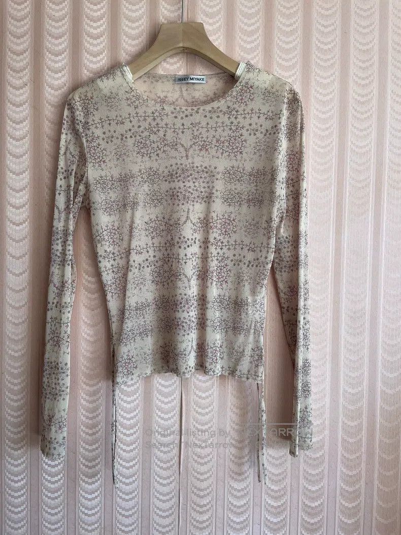 Issey Miyake Issey Miyake Main Line Mesh Floral Vine Branch Long Sleeve Size L / US 10 / IT 46 - 1 Thumbnail