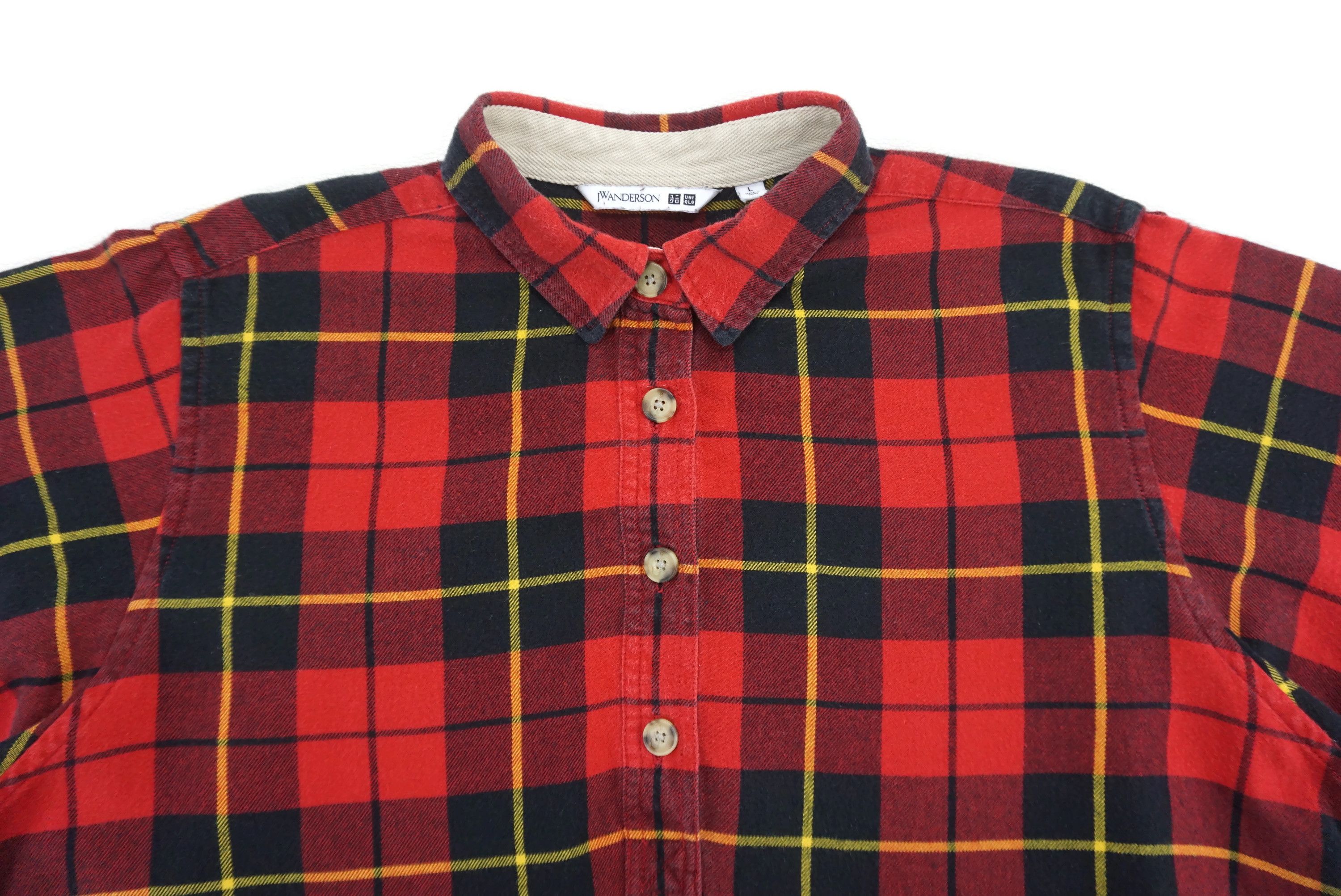 JW Anderson × Uniqlo J.W. Anderson Throwshirt Plaid Tartan Pullover Shirt Size L / US 10 / IT 46 - 6 Thumbnail