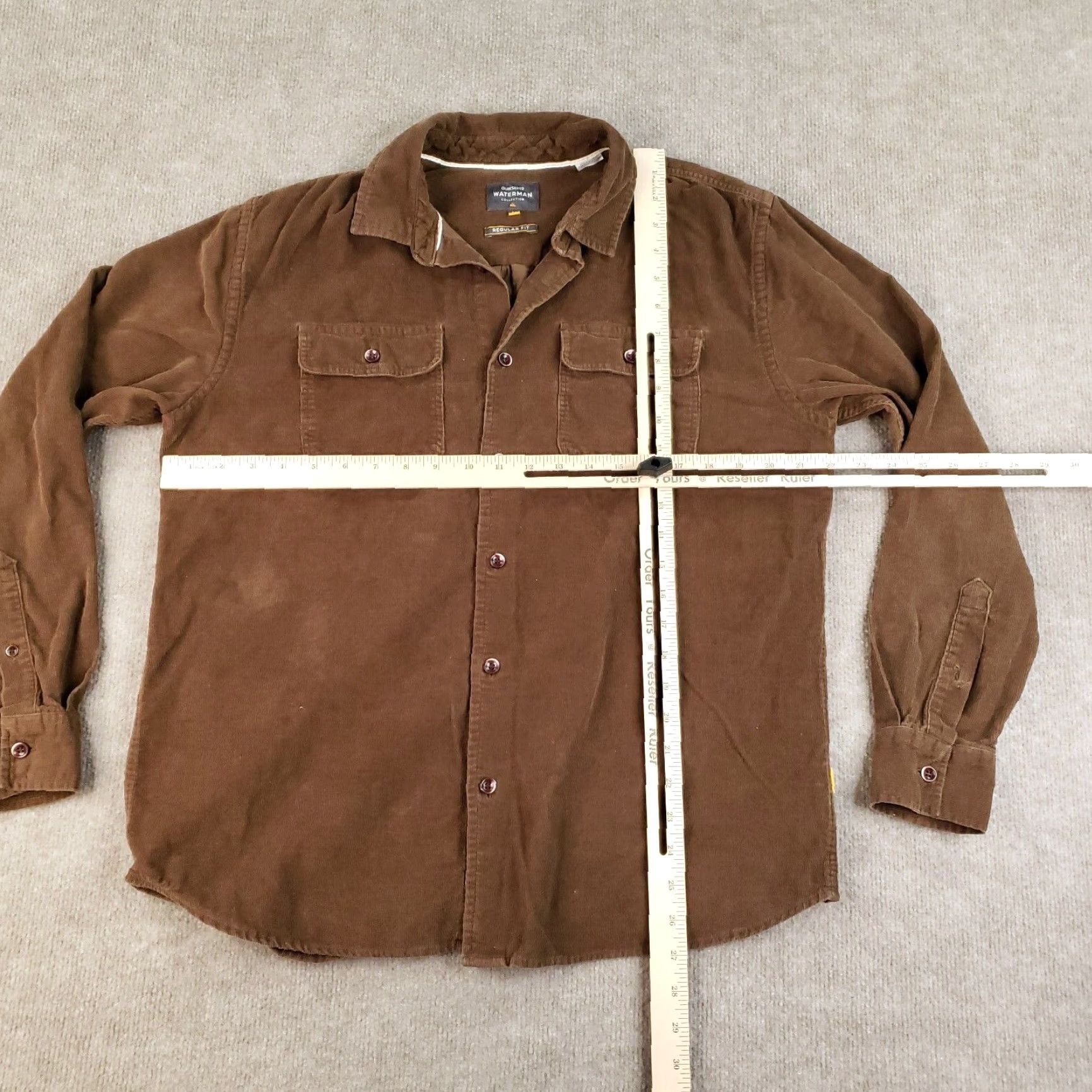 Quiksilver Quiksilver Waterman Button-Up Shirt Men XL Brown Corduroy Long Sleeve Casual Travel Size US XL / EU 56 / 4 - 2 Thumbnail