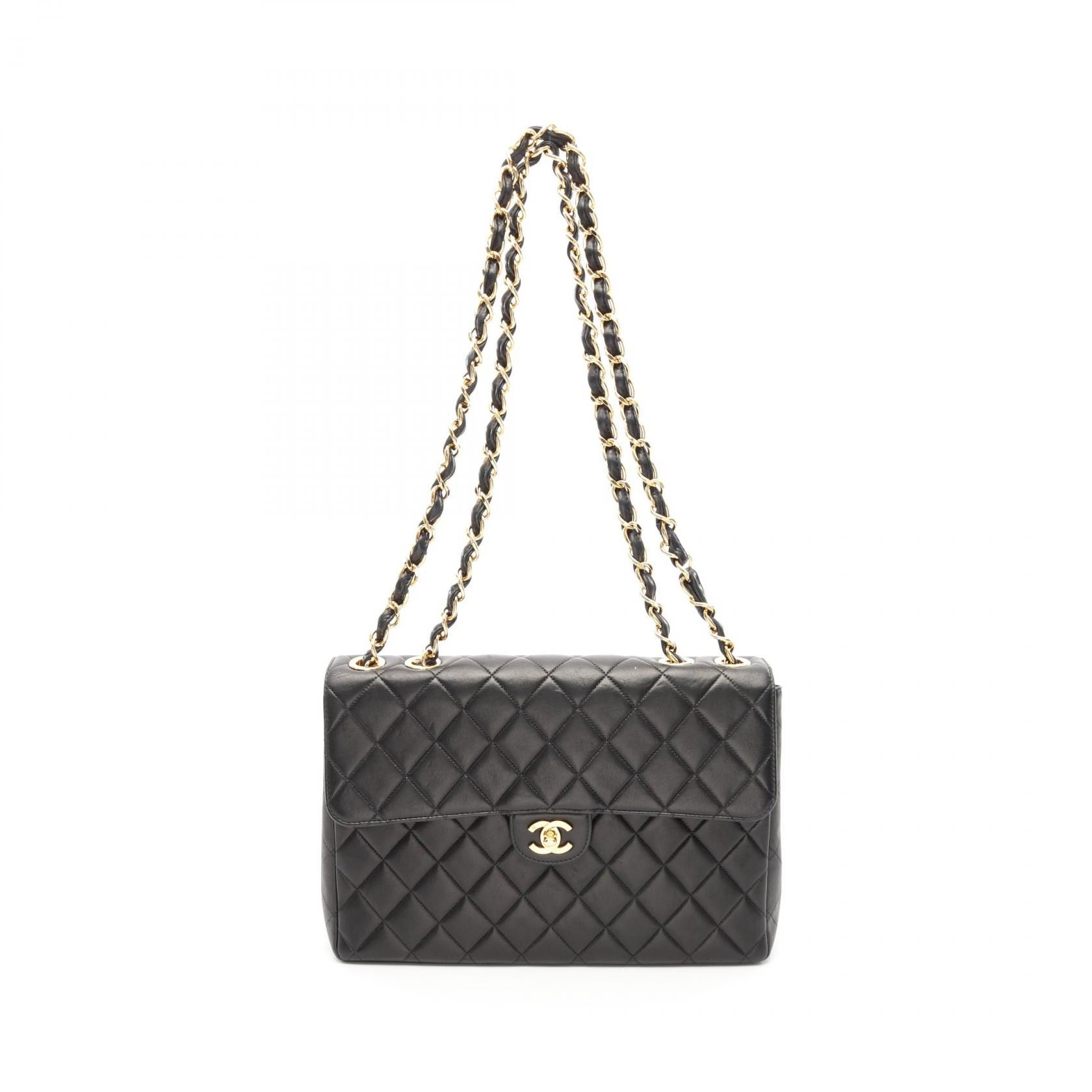 Chanel Chanel Deauville Matelasse 30 Lambskin Shoulder Bag Leather Shoulder Bag A04412 in Black, Women's