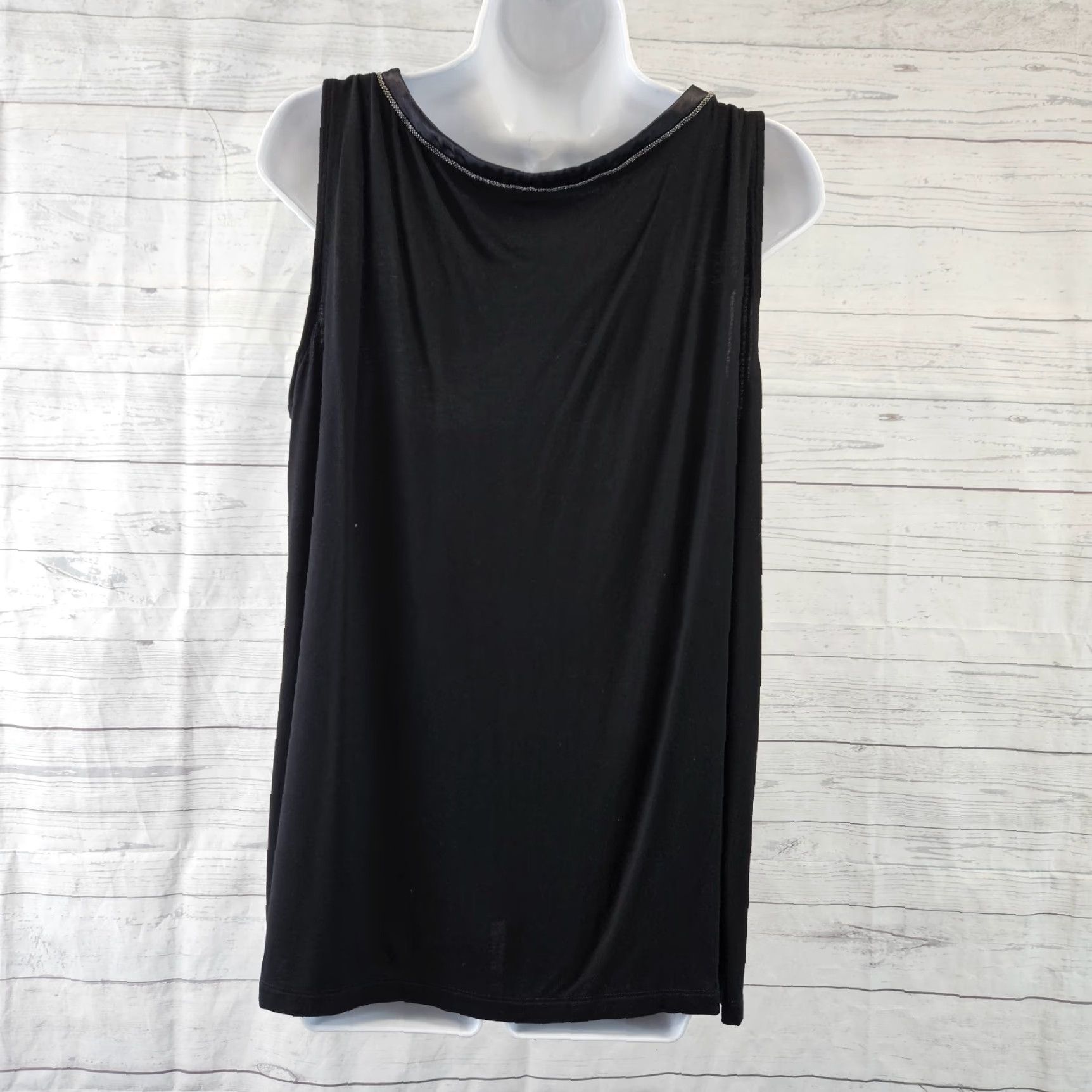 Vintage Chico's Women's Tank Top XL Black Rayon Spandex Ultimate Tee N/A Size XL / US 12-14 / IT 48-50 - 4 Thumbnail