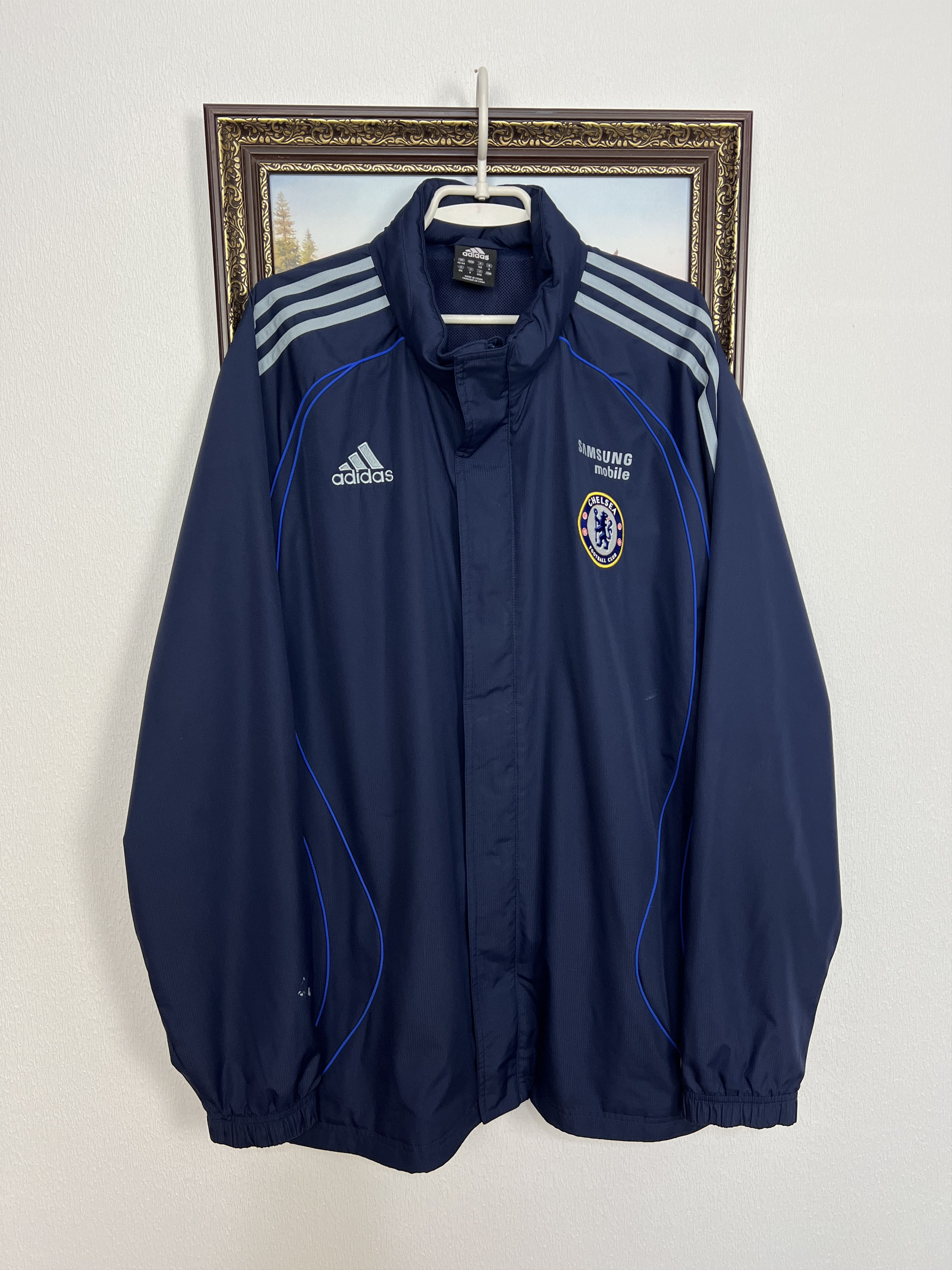 Adidas Vintage Chelsea Football Rain Hooded Jacket Soccer Track Top Size US XXL / EU 58 / 5 - 1 Thumbnail