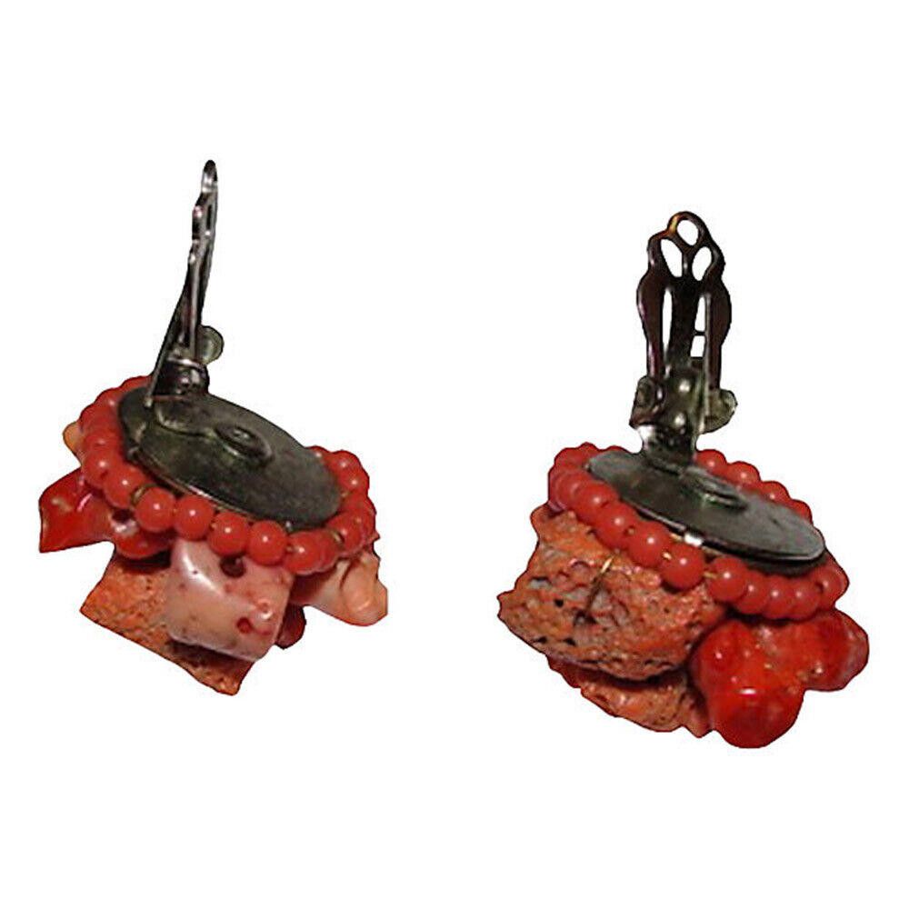 Handmade Red Coral Nugget Bead Earrings Size ONE SIZE - 4 Thumbnail