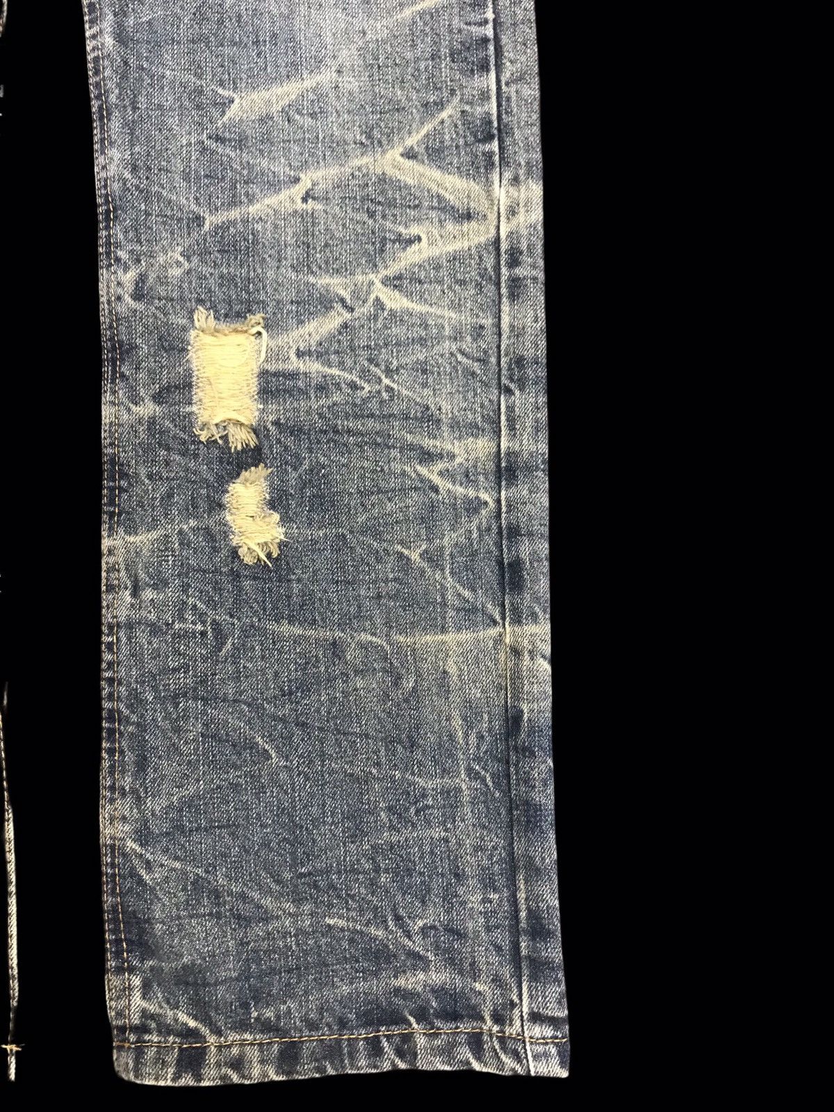 Designer 💥DENIM ART💥PLAYCHESS Rare Distressed Boro Style Denim F177 Size US 31 - 8 Thumbnail