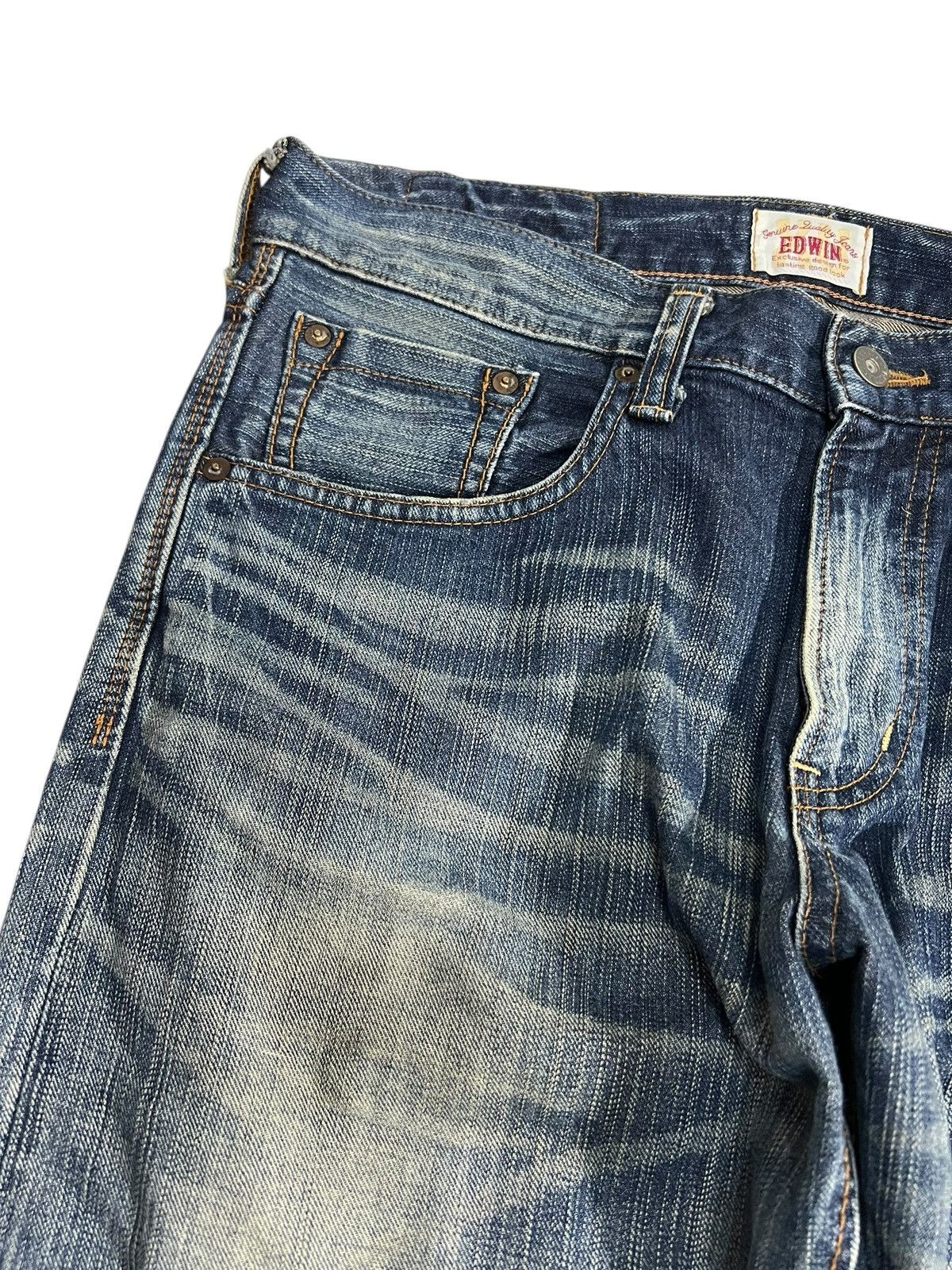 Japanese Brand Edwin Exclusive Vintage XV Mud Wash Denim Jean Japan Size US 33 - 7 Thumbnail