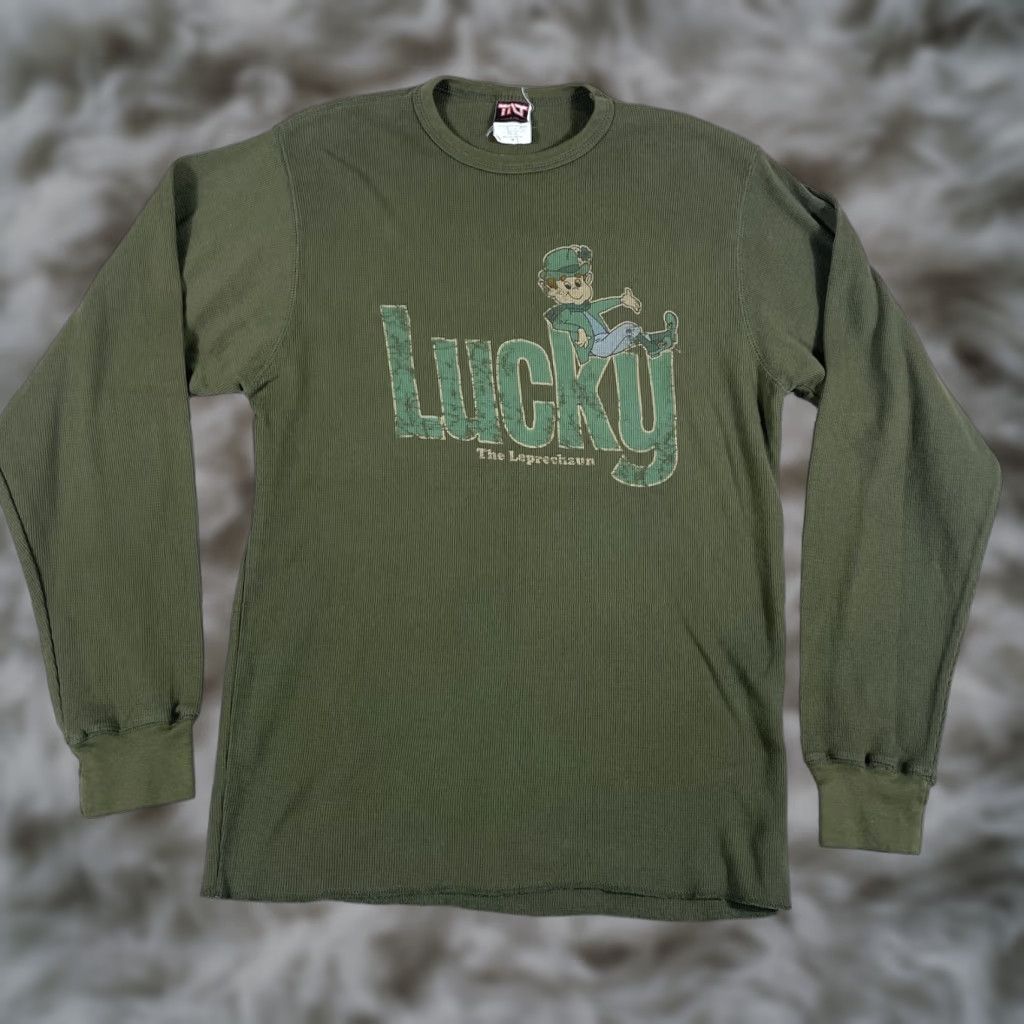 Vintage VINTAGE Lucky Charms Shirt TNT Mens M Green Thermal Waffle Knit Leprechaun Shirt Size US M / EU 48-50 / 2 - 1 Thumbnail