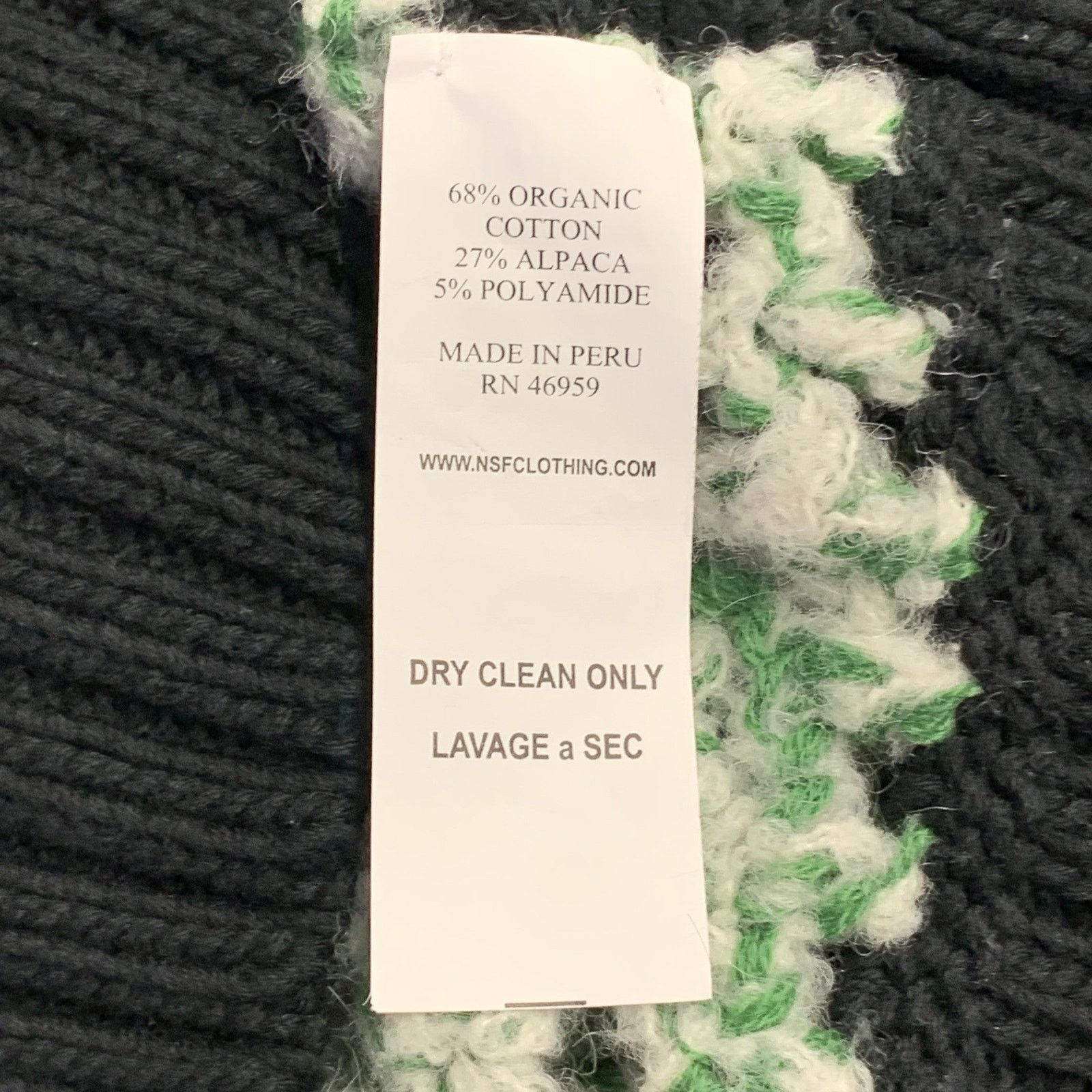 NSF Black Green White Cotton Distressed Mesh Back Crew Neck Size XS / US 0-2 / IT 36-38 - 6 Thumbnail