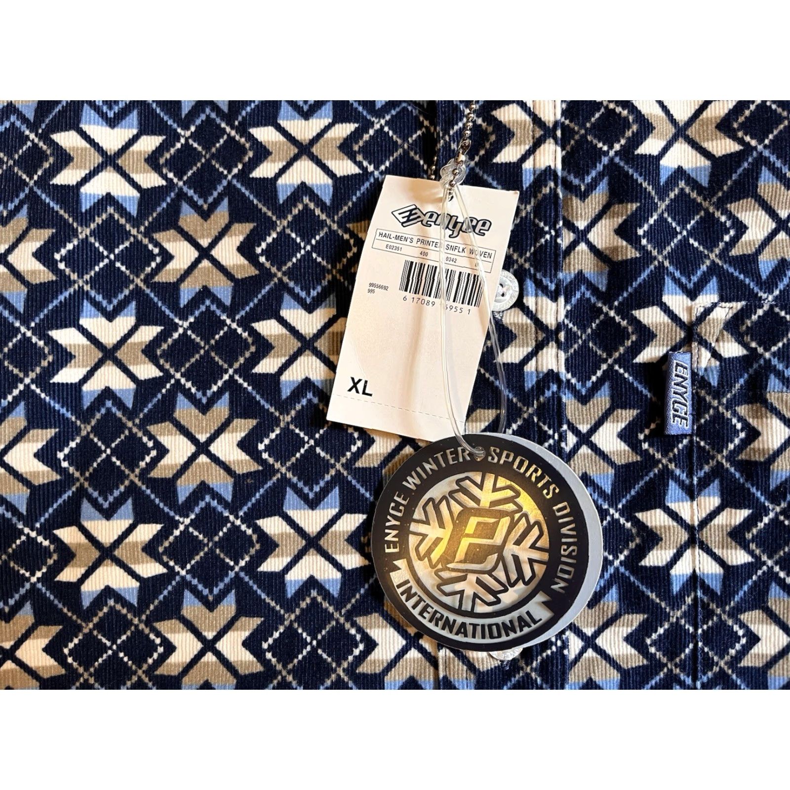 Enyce VINTAGE Enyce All Over Print Shirt Men’s XL Blue Geometric 90s Casual Button-Up Mens Size US XL / EU 56 / 4 - 4 Thumbnail