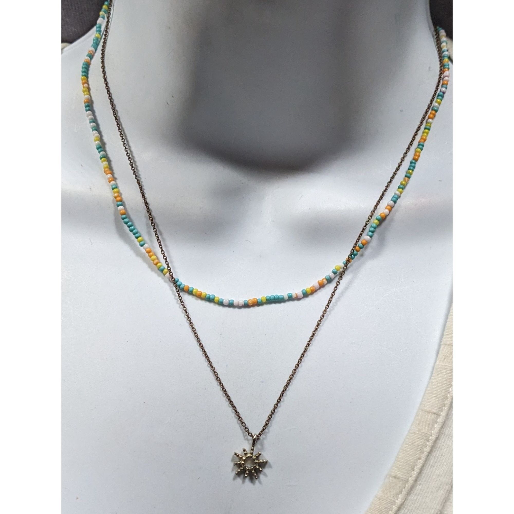 Other Minimalist Floral Layered Bohemian Beaded Sun Necklace Size ONE SIZE - 4 Thumbnail