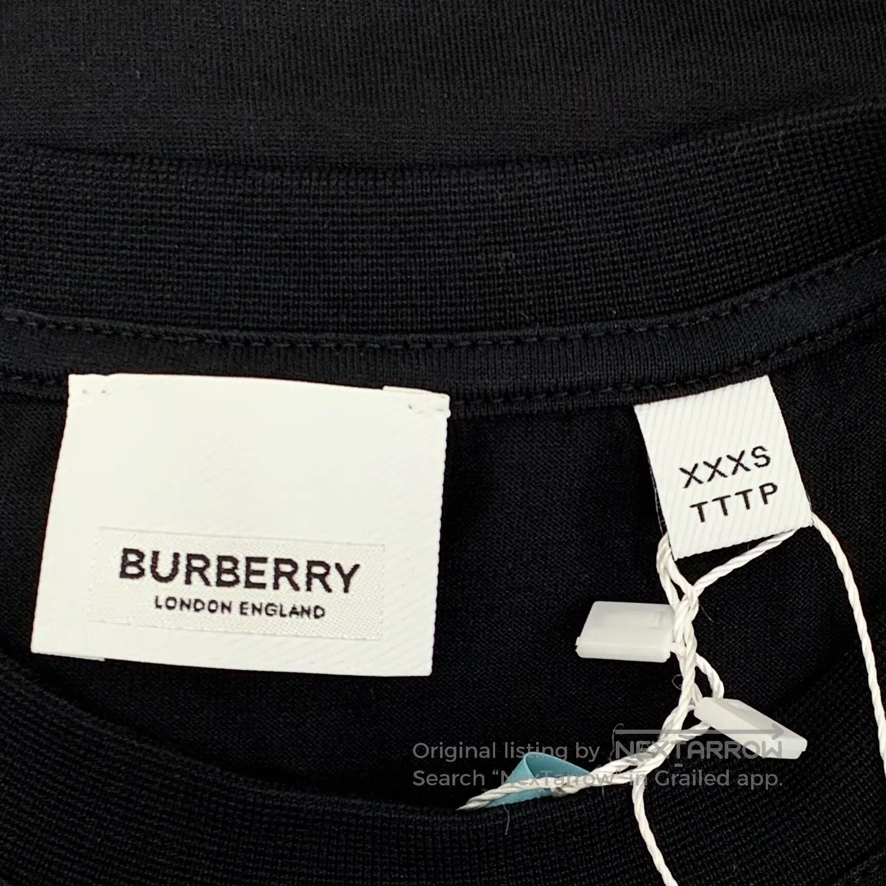 Burberry Burberry Black Montage Print Cotton Round Neck Short Sleev Size US XXS / EU 40 - 6 Thumbnail