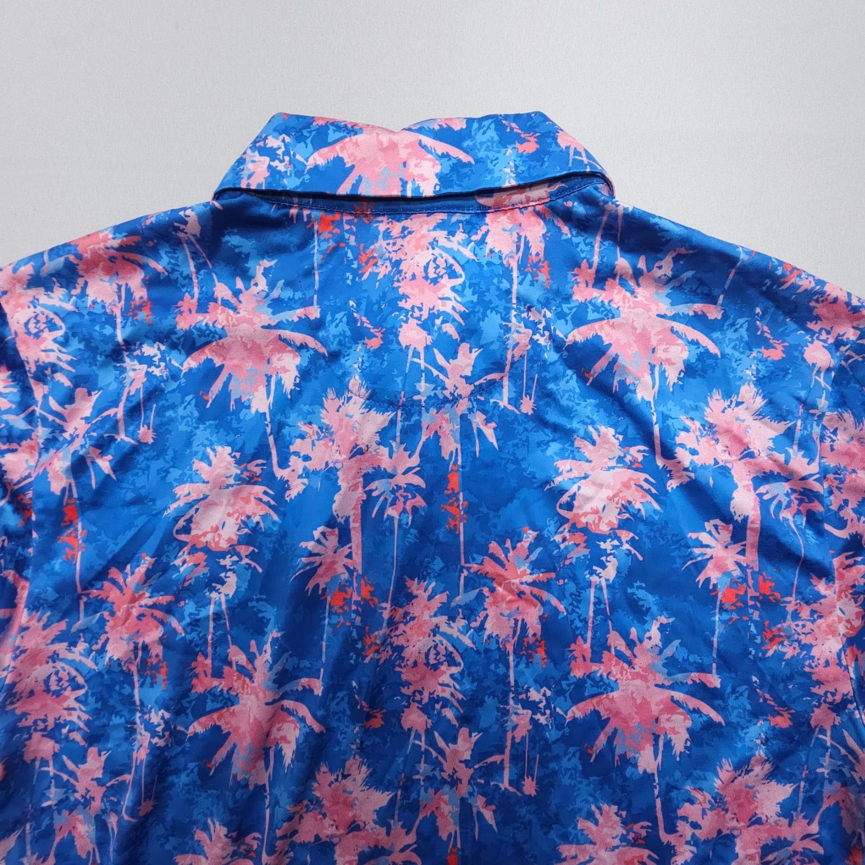 Vintage Con.Struct Quick Dry Performance Polo Mens Medium Tropical Print Stretch Golf Size US M / EU 48-50 / 2 - 8 Thumbnail