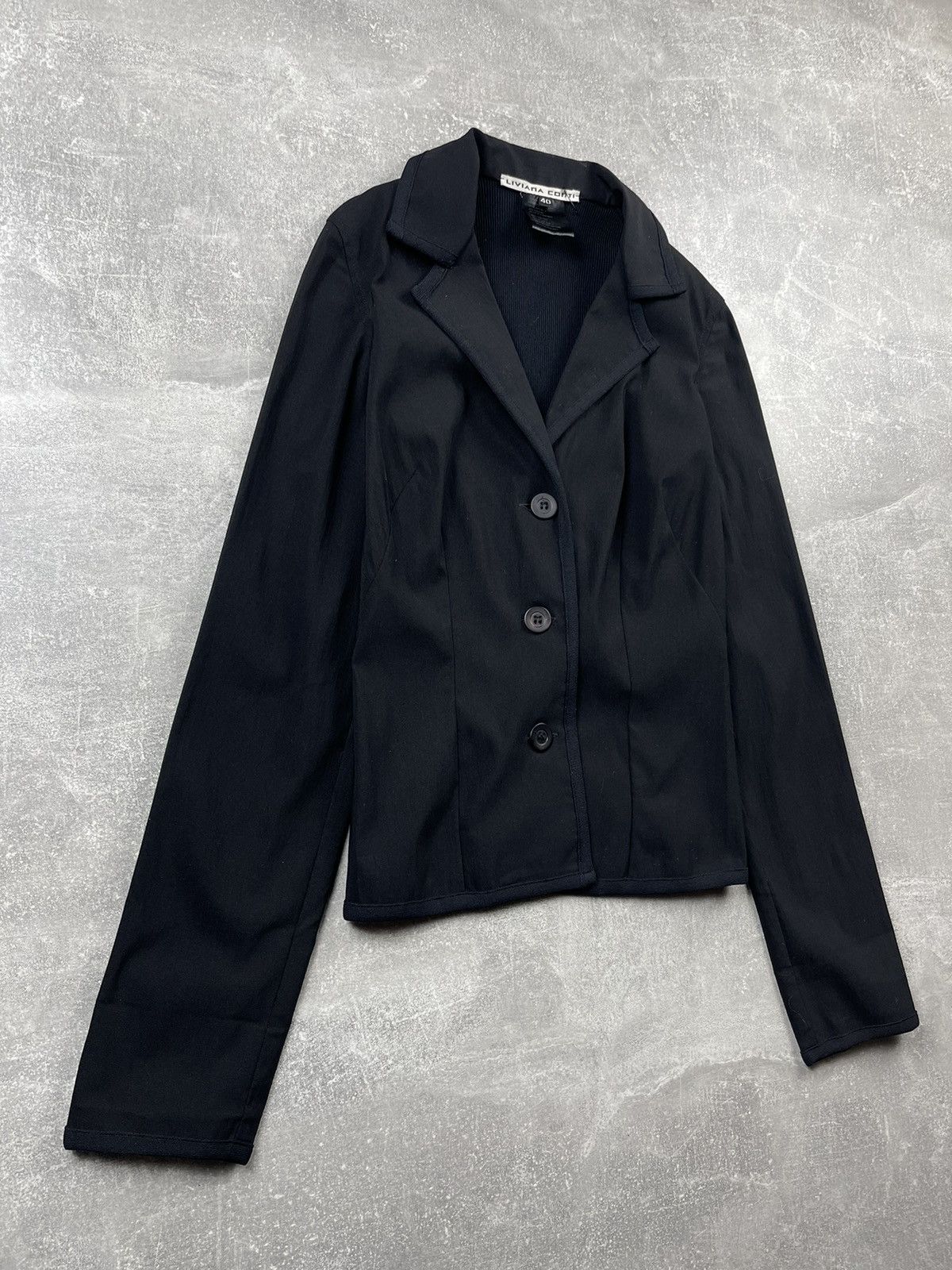 Other Liviana Conti Minimal Tailored Stretch Black Blazer Size S / US 4 / IT 40 - 4 Thumbnail