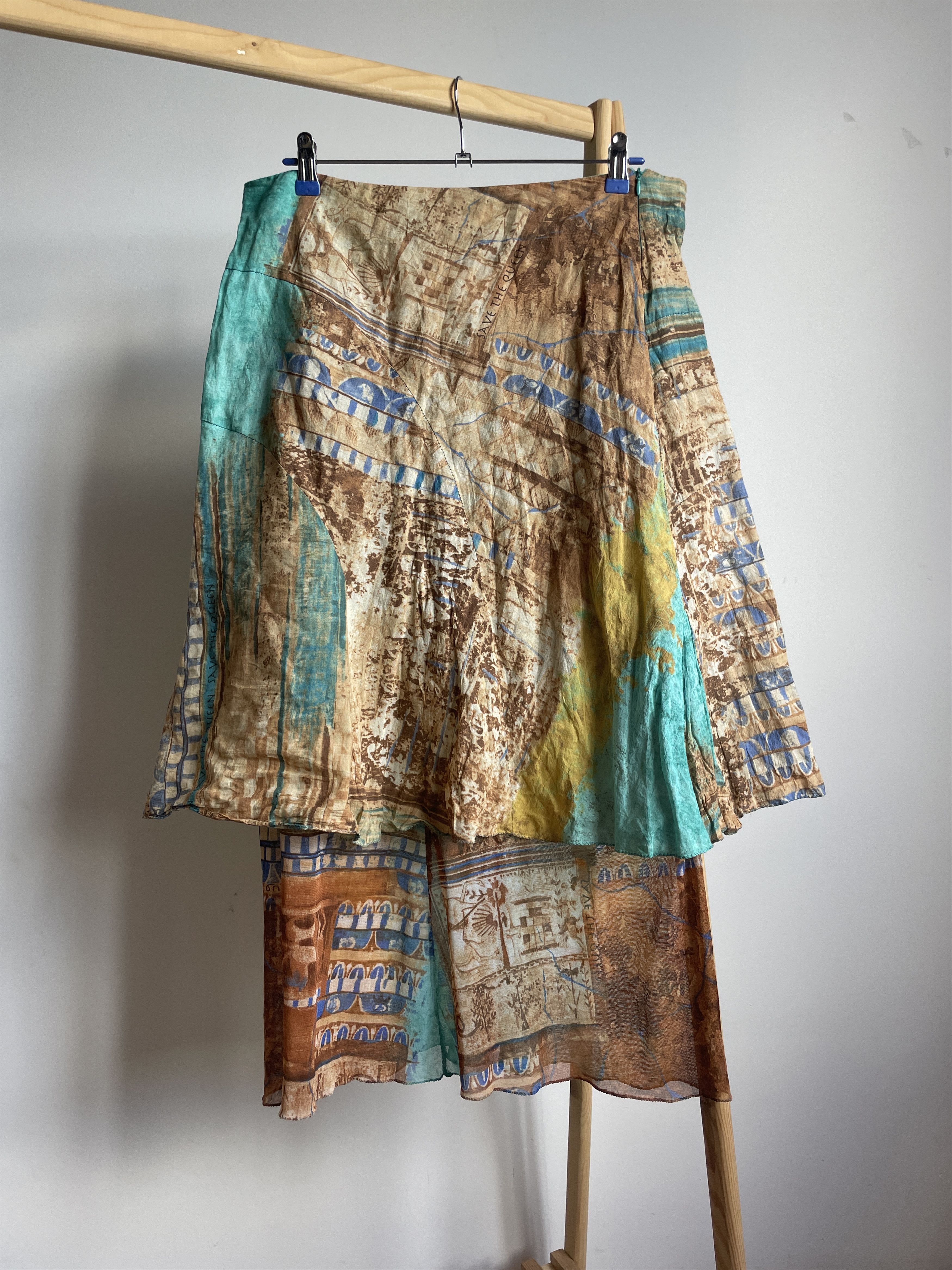 Other Save The Queen Cotton/Metal Layered Midi Skirt Size W34 Size 34" / US 12 / IT 48 - 1 Thumbnail