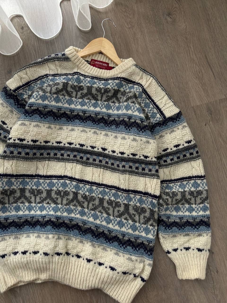 Vintage Vintage Pitlochry In Scotland Knit Wear Sky Blue Sweater Size US L / EU 52-54 / 3 - 10 Thumbnail