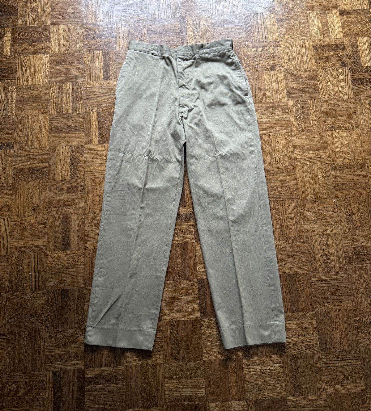Vintage 60s Military Officer Chino Khaki Trousers