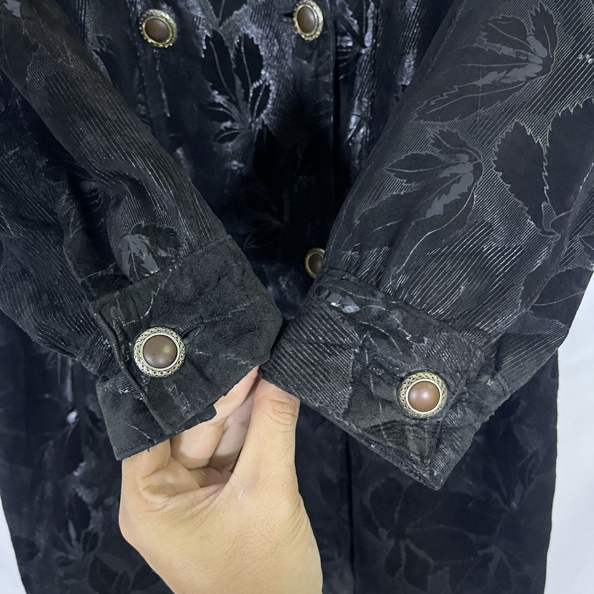 If Six Was Nine VINTAGE FURLIER SUEDE LEATHER DOUBLE BREASTED COAT Size US L / EU 52-54 / 3 - 4 Thumbnail