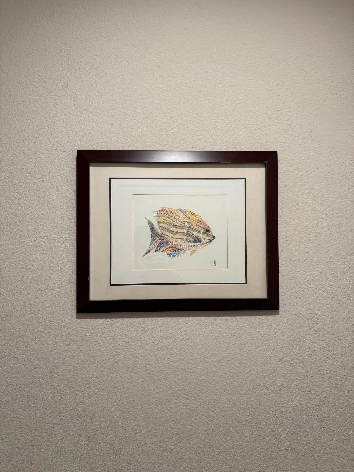 Other Scott Wright La Jolla Artist Framed Lionfish Watercolor Artw Size ONE SIZE - 3 Thumbnail