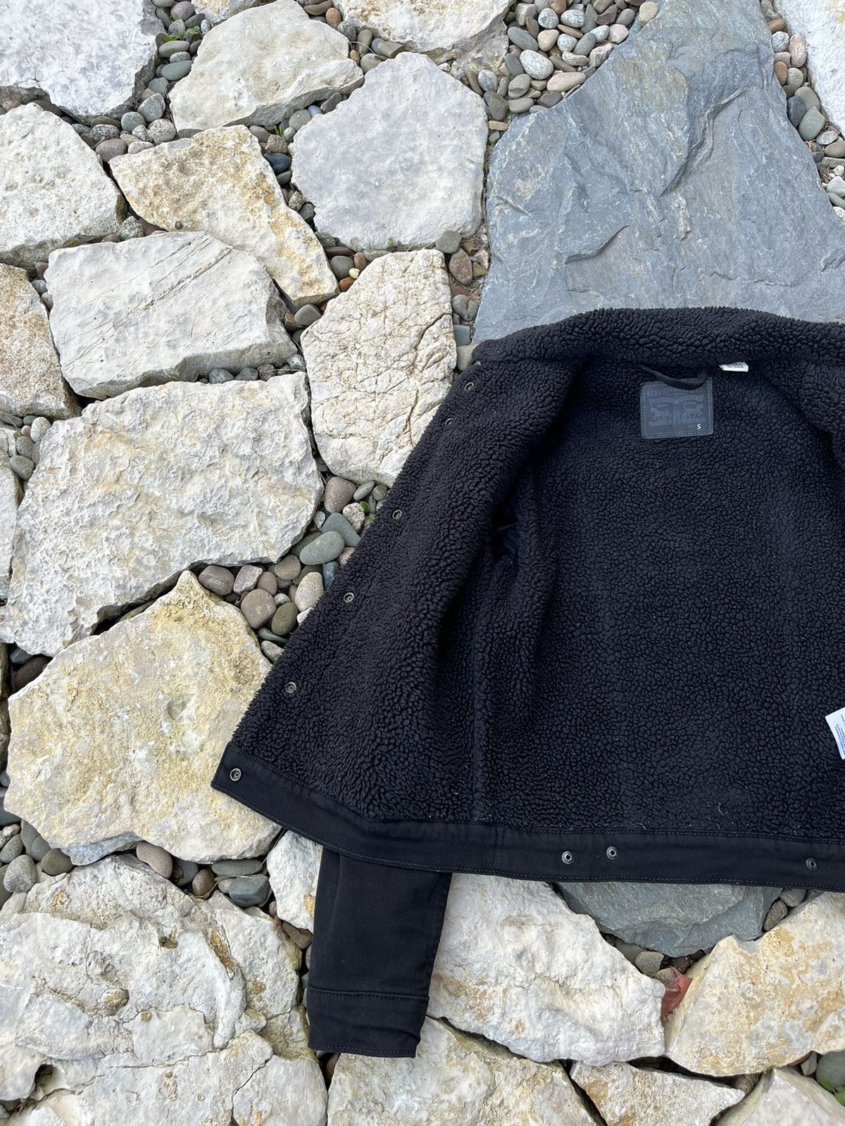 Levi's Levi’s sherpa trucker jacket denim full black levis gothic Size S / US 4 / IT 40 - 11 Thumbnail
